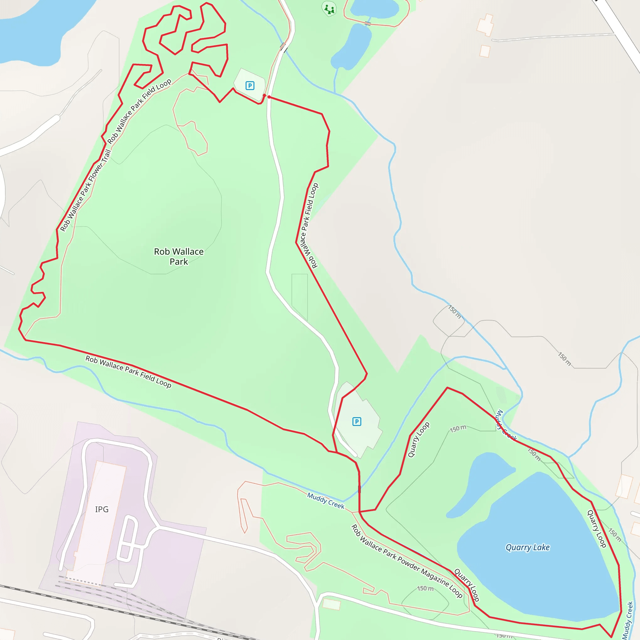 Rob Wallace Park Field and Quarry Lake Loop mobile static map