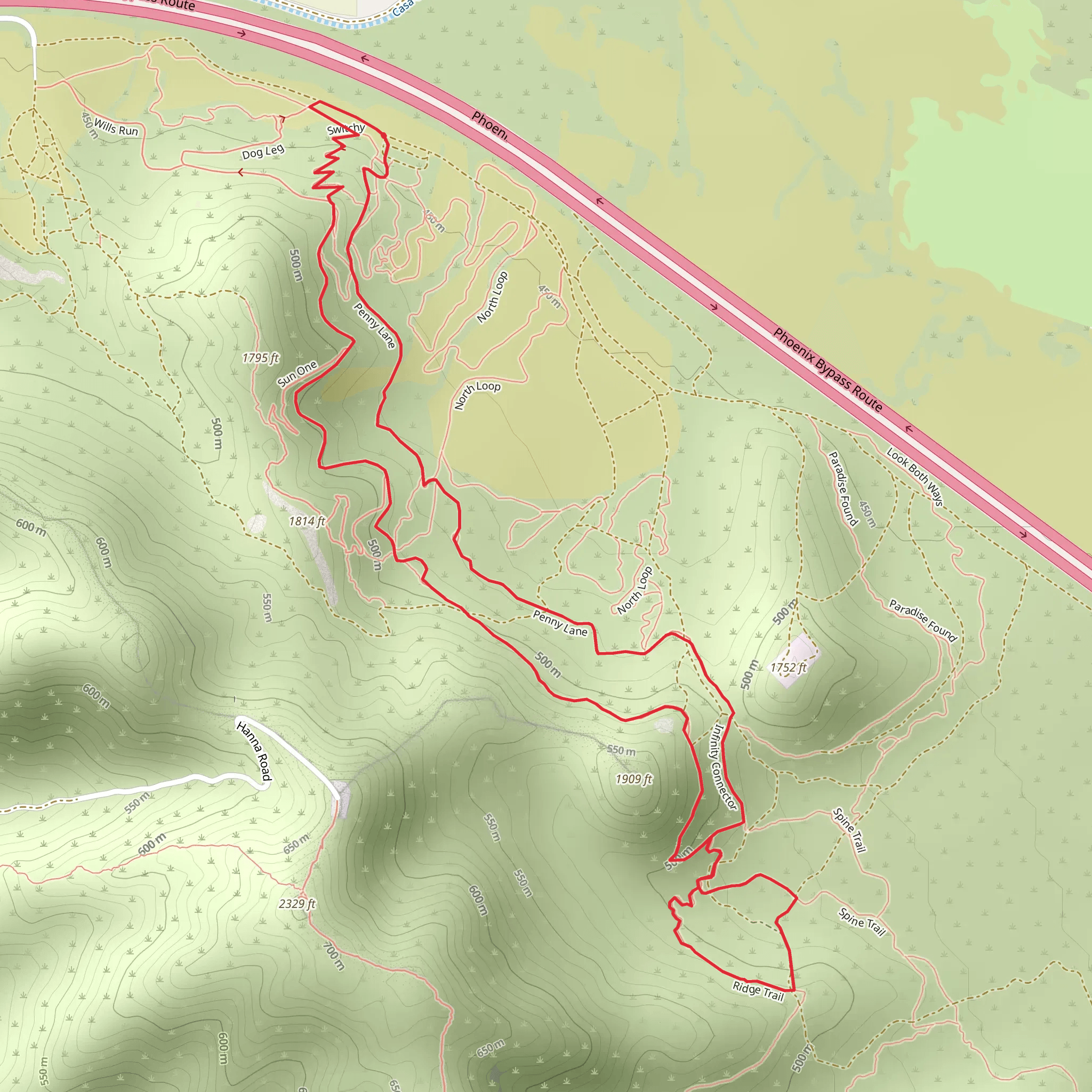 Casa Grande Mountains Loop mobile static map
