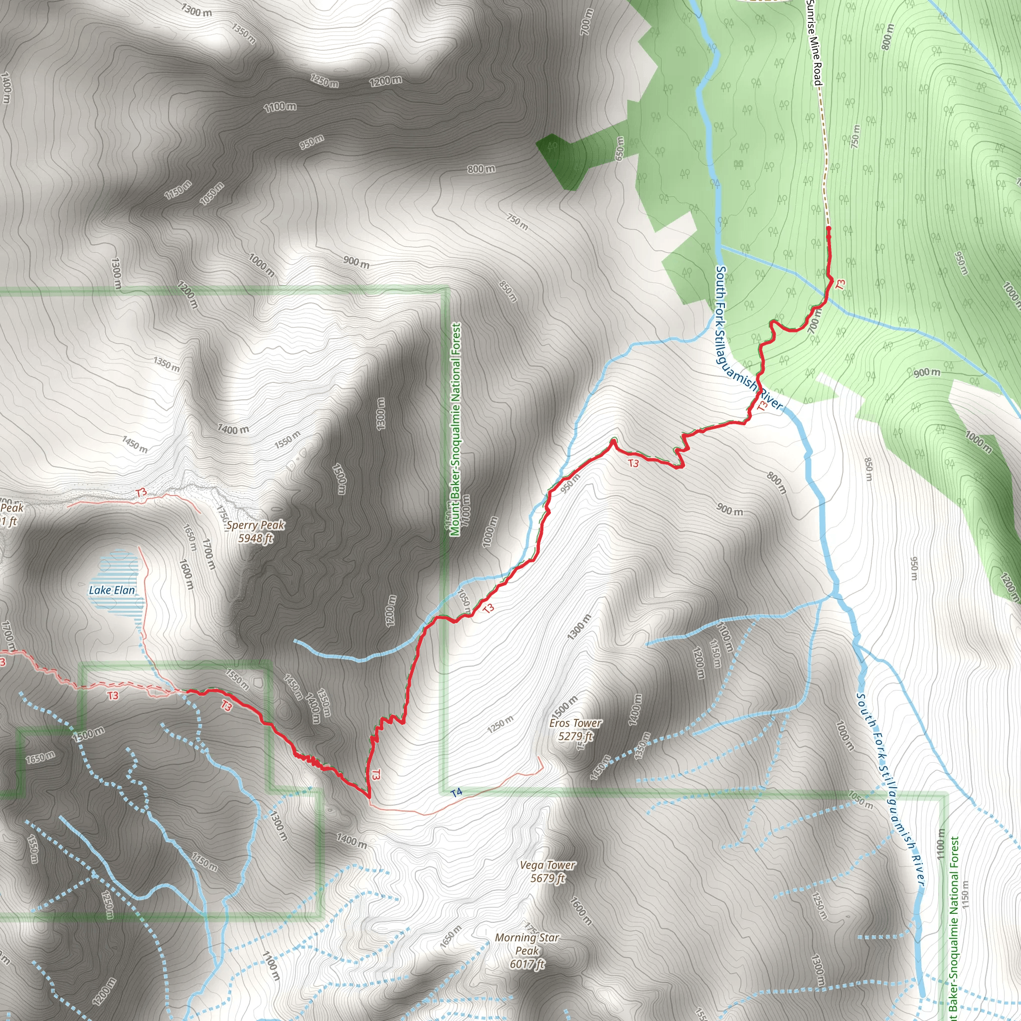 Sunrise Mine Trail mobile static map