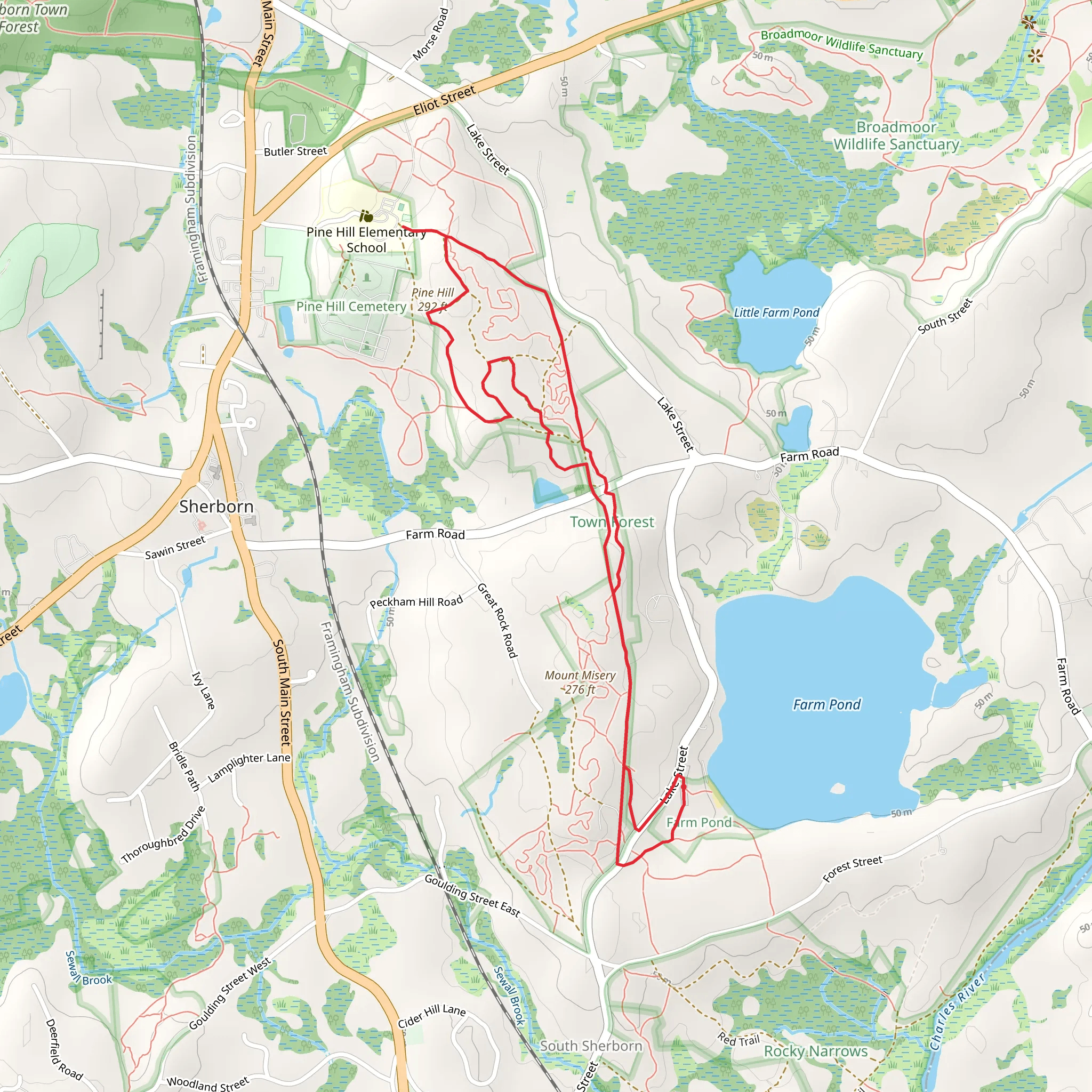 Pine Hill Loop via White Trail and Bay Circuit mobile static map