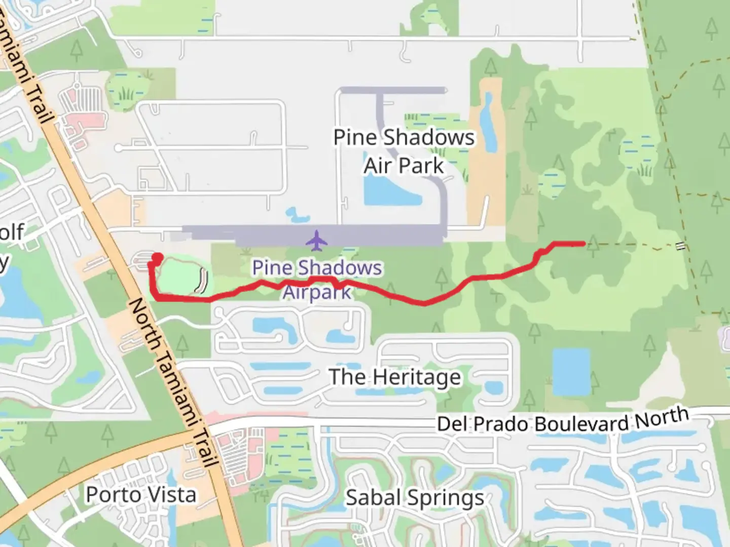 An image depicting the trail N Tamiami Road Walk and its surrounding area.