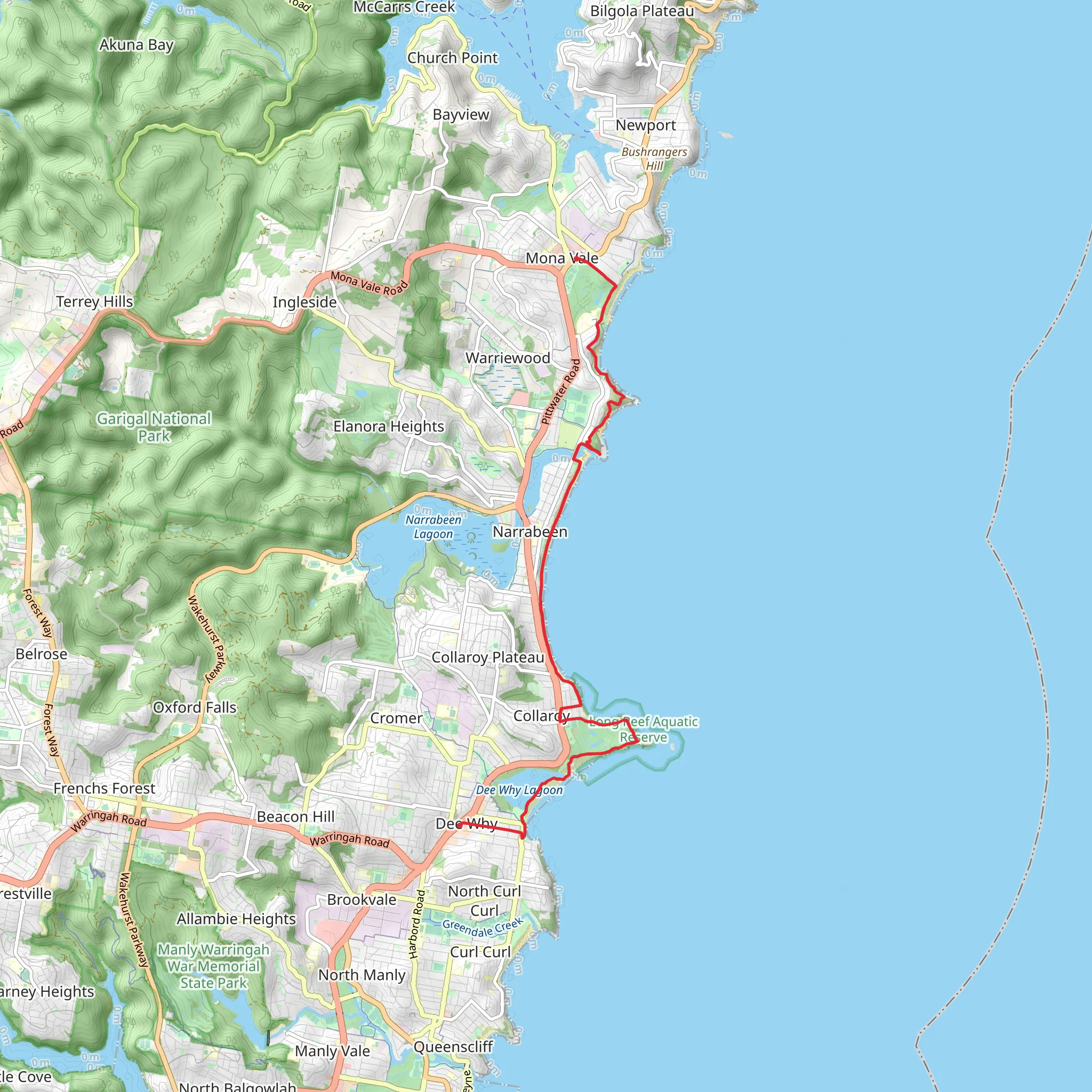 Mona Vale - Dee Why mobile static map