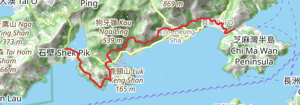 Lantau Trail stage 4 Map