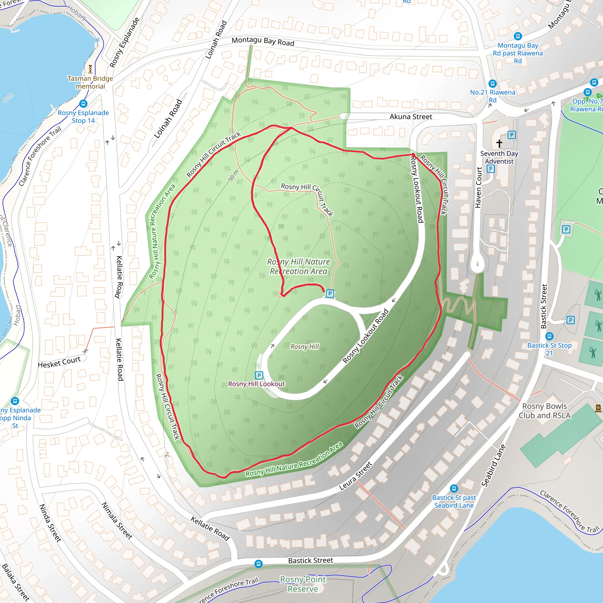 Rosny Hill Circuit Track mobile static map