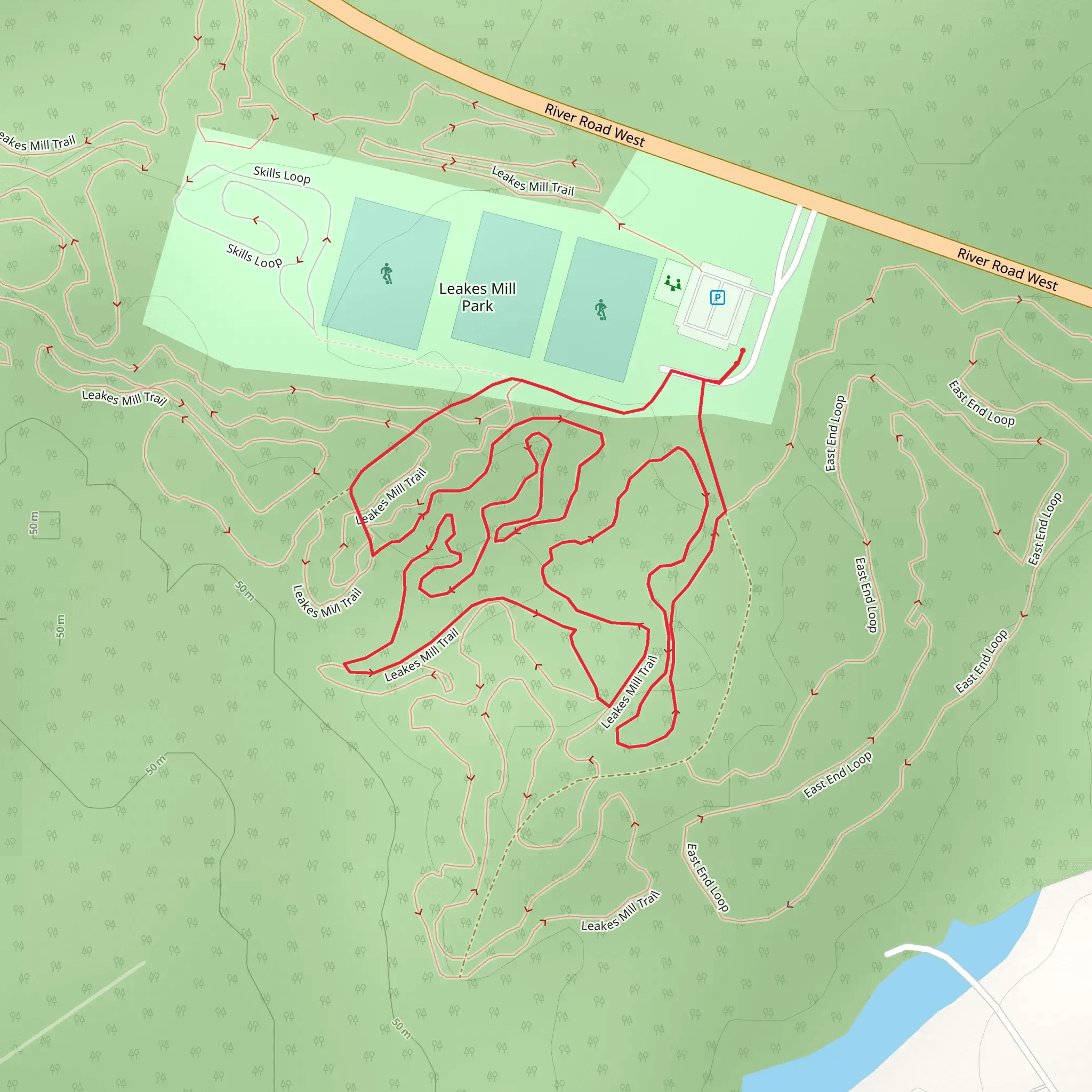 Leakes Mill Loop Trail mobile static map