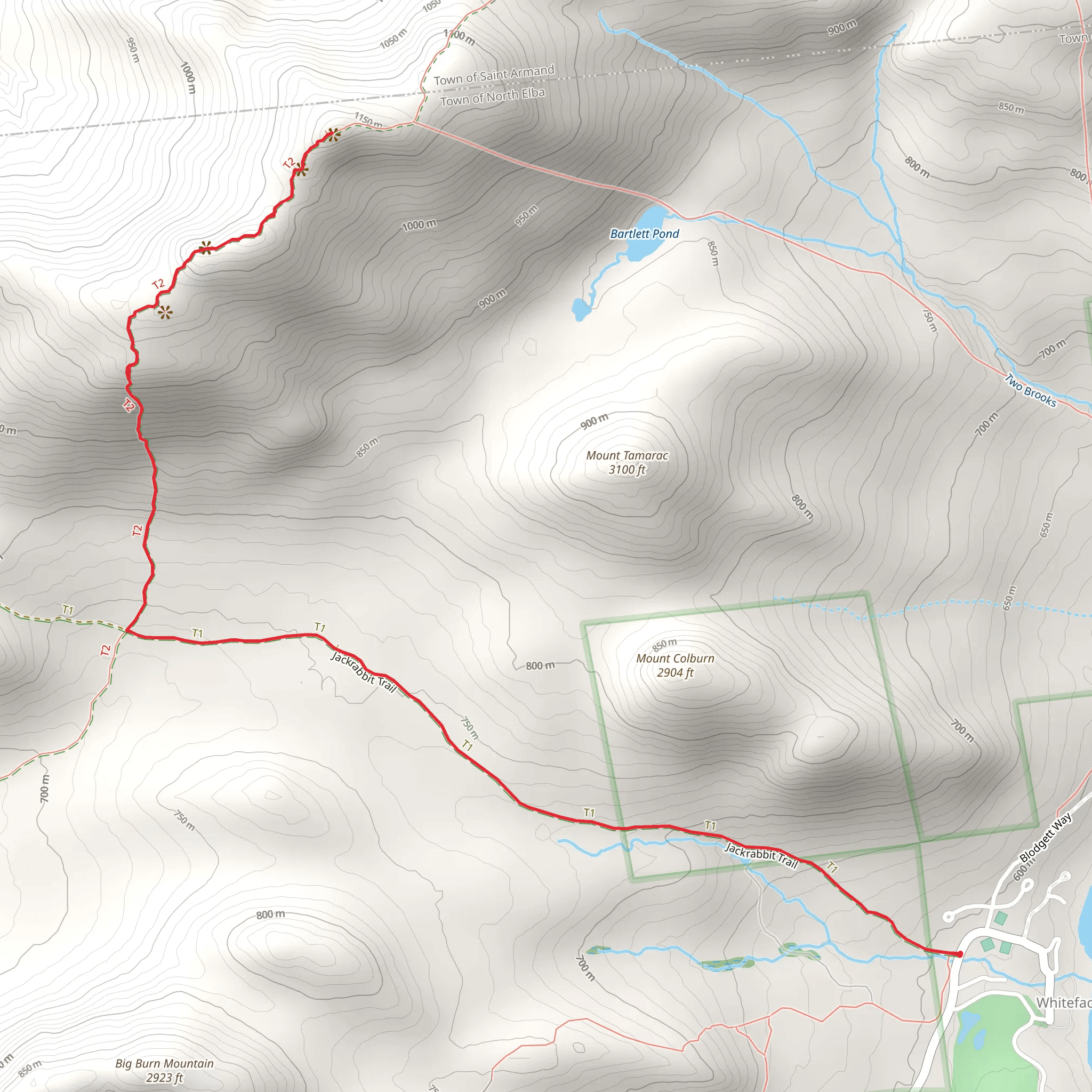 McKenzie Mountain Trail from Whiteface mobile static map