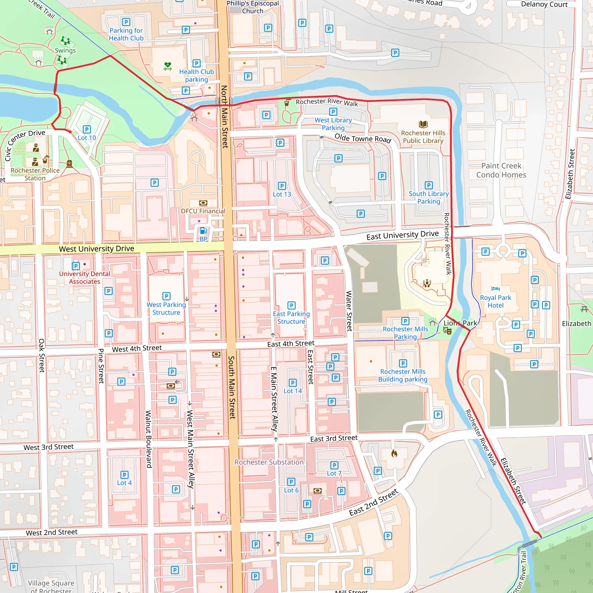 Rochester River Walk mobile static map