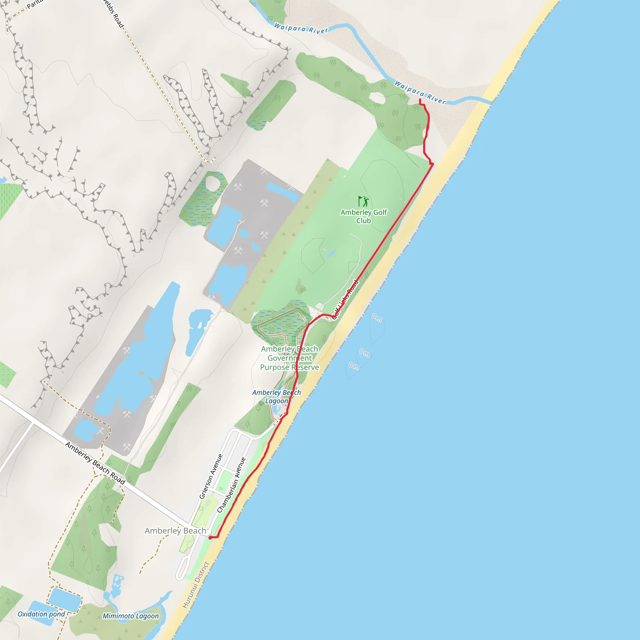 Amberley Beach Walk mobile static map