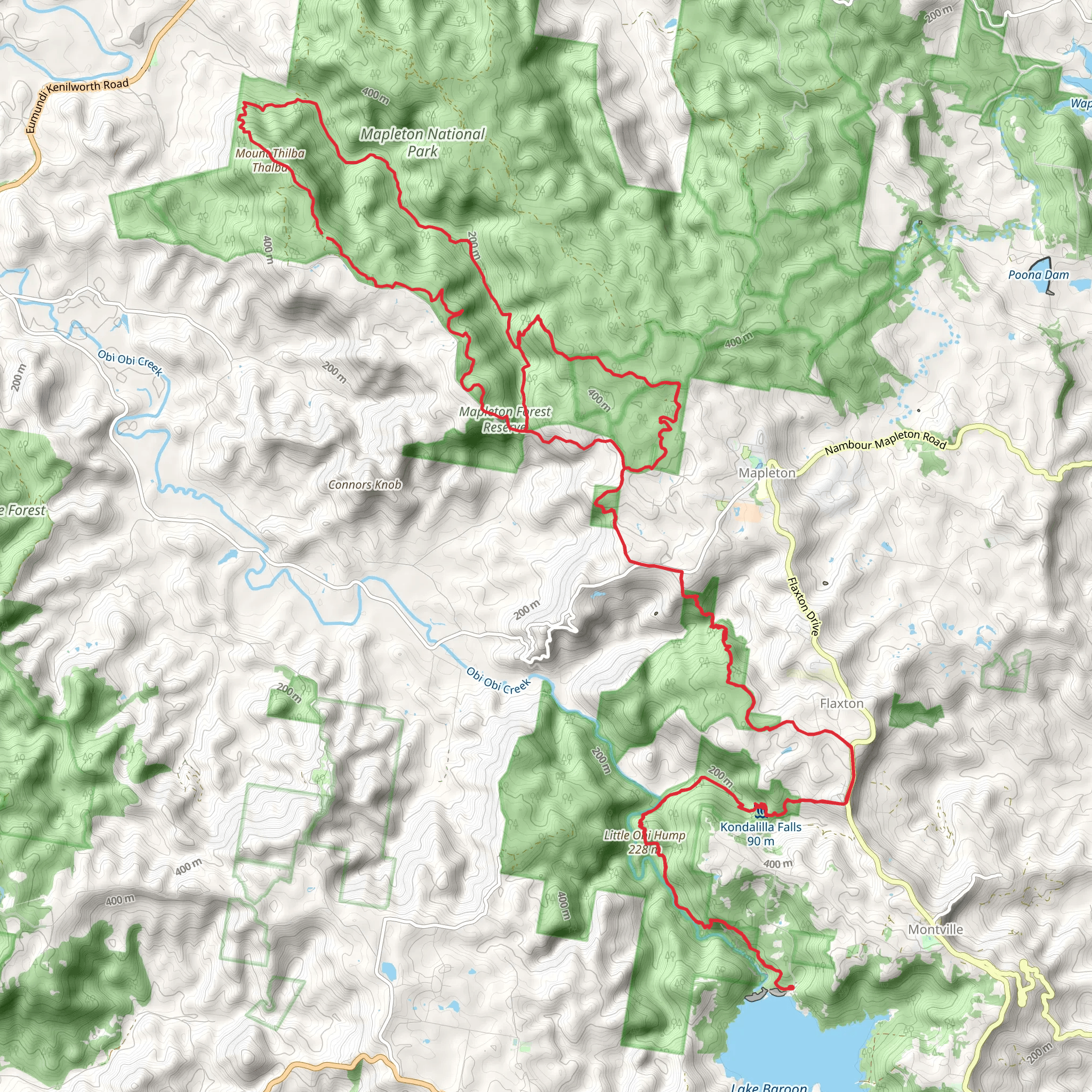 Sunshine Coast Hinterland Great Walk mobile static map