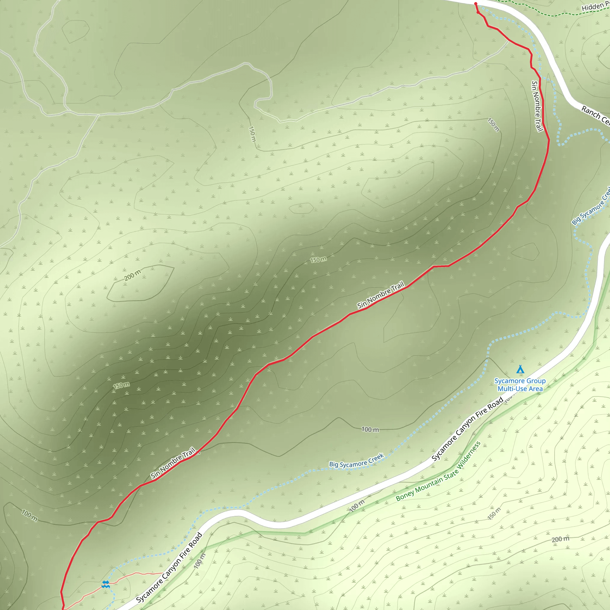 Sin Nombre Trail mobile static map