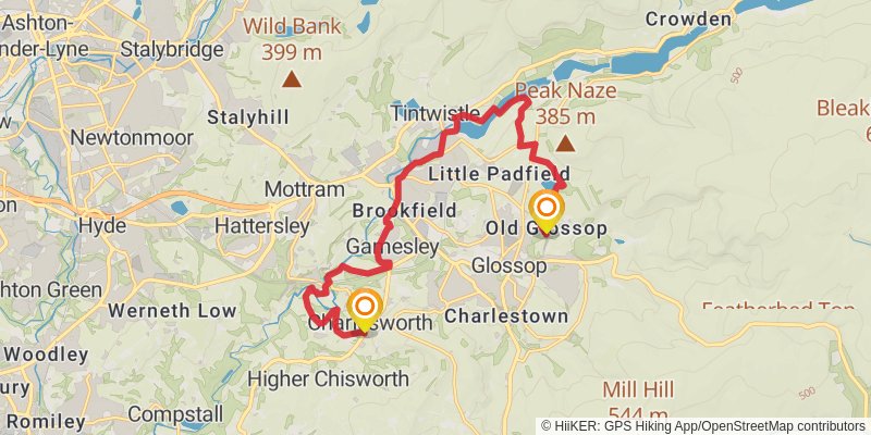 High Peak 60 miles Trail stage 2 Map