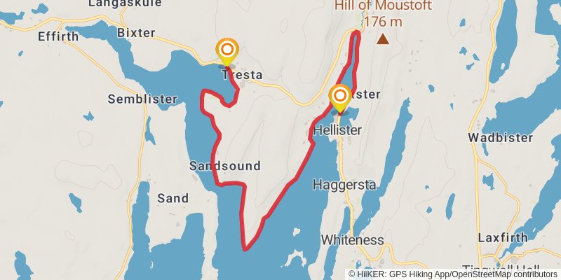 Coastal Walk of Shetland - West stage 43 Map