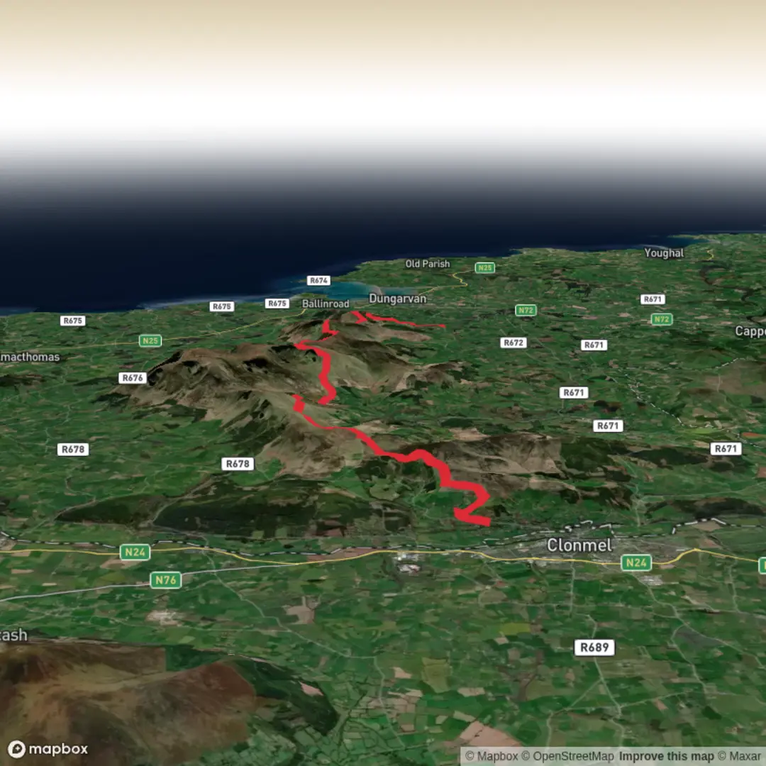 An image depicting the trail Hike from Clonmel and its surrounding area.