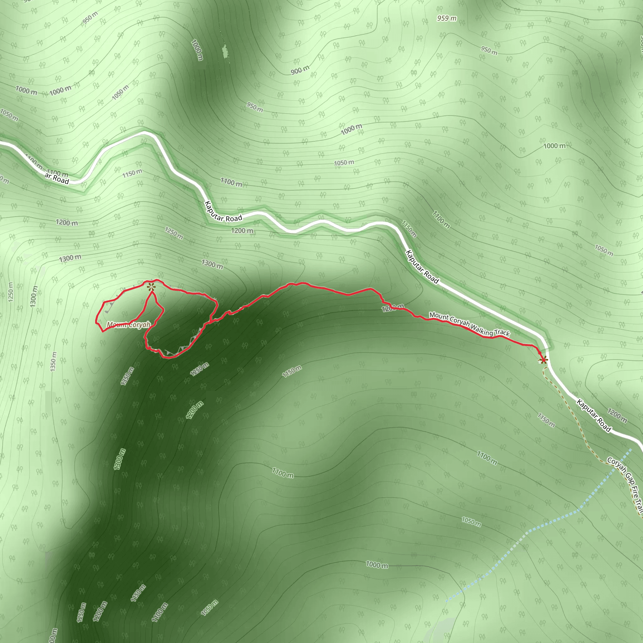 Mount Coryah Track mobile static map