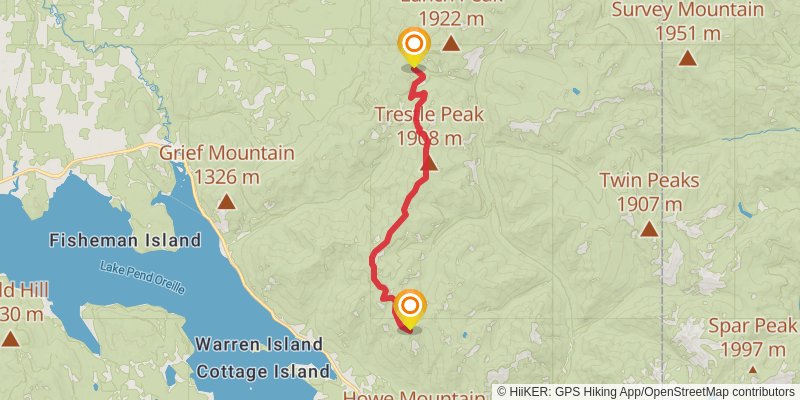 Idaho Centennial Trail stage 74 Map