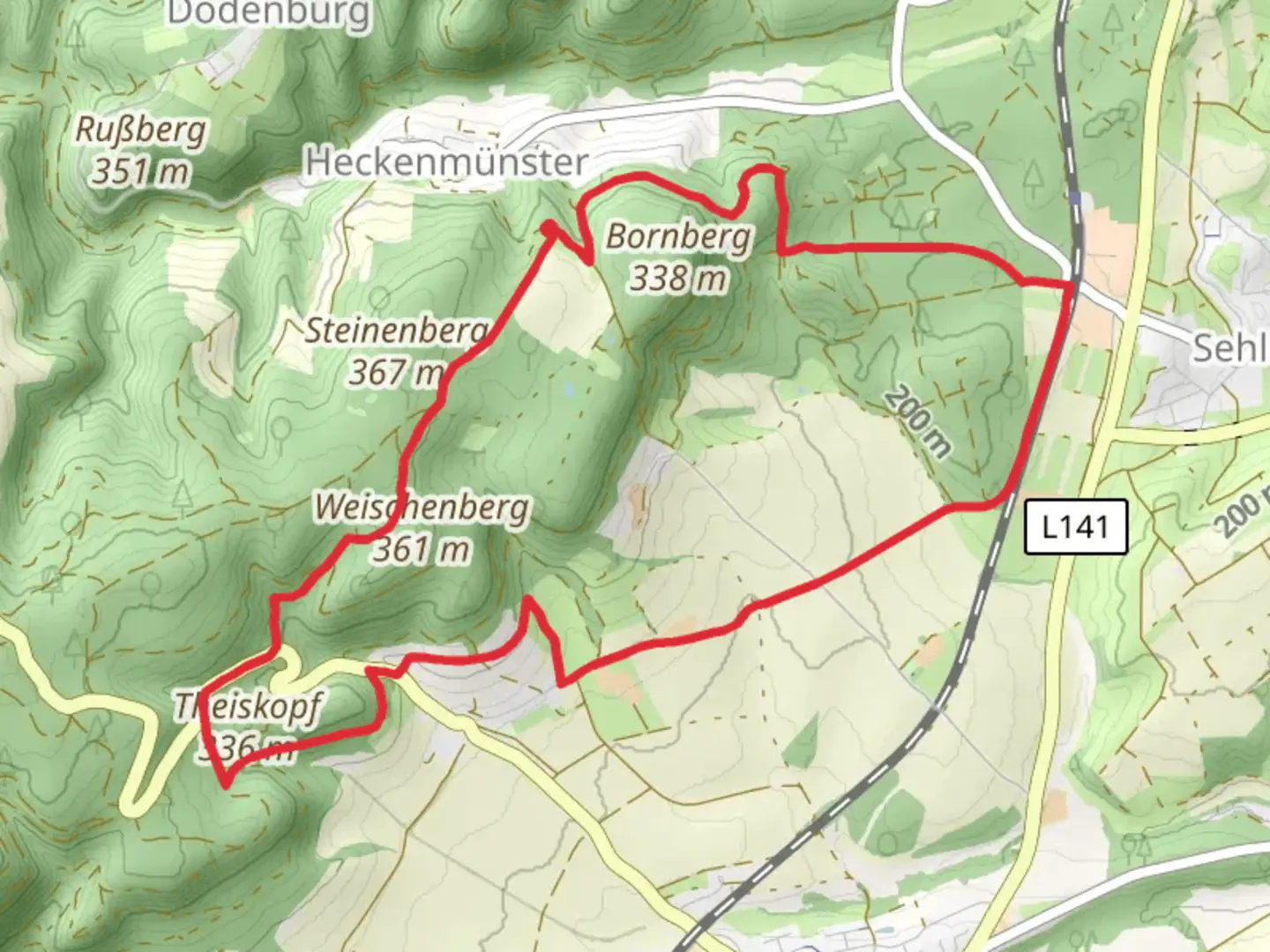 An image depicting the trail Quellenweg and its surrounding area.