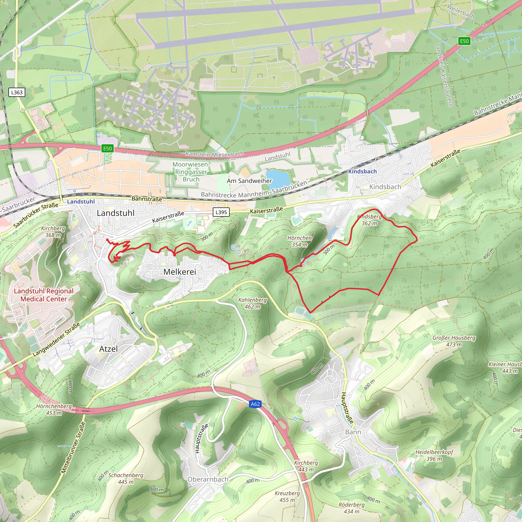 Schlossruine Nanstein, Herrengärtchen Loop from Landstuhl mobile static map