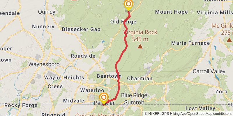 Appalachian Trail stage 109 Map