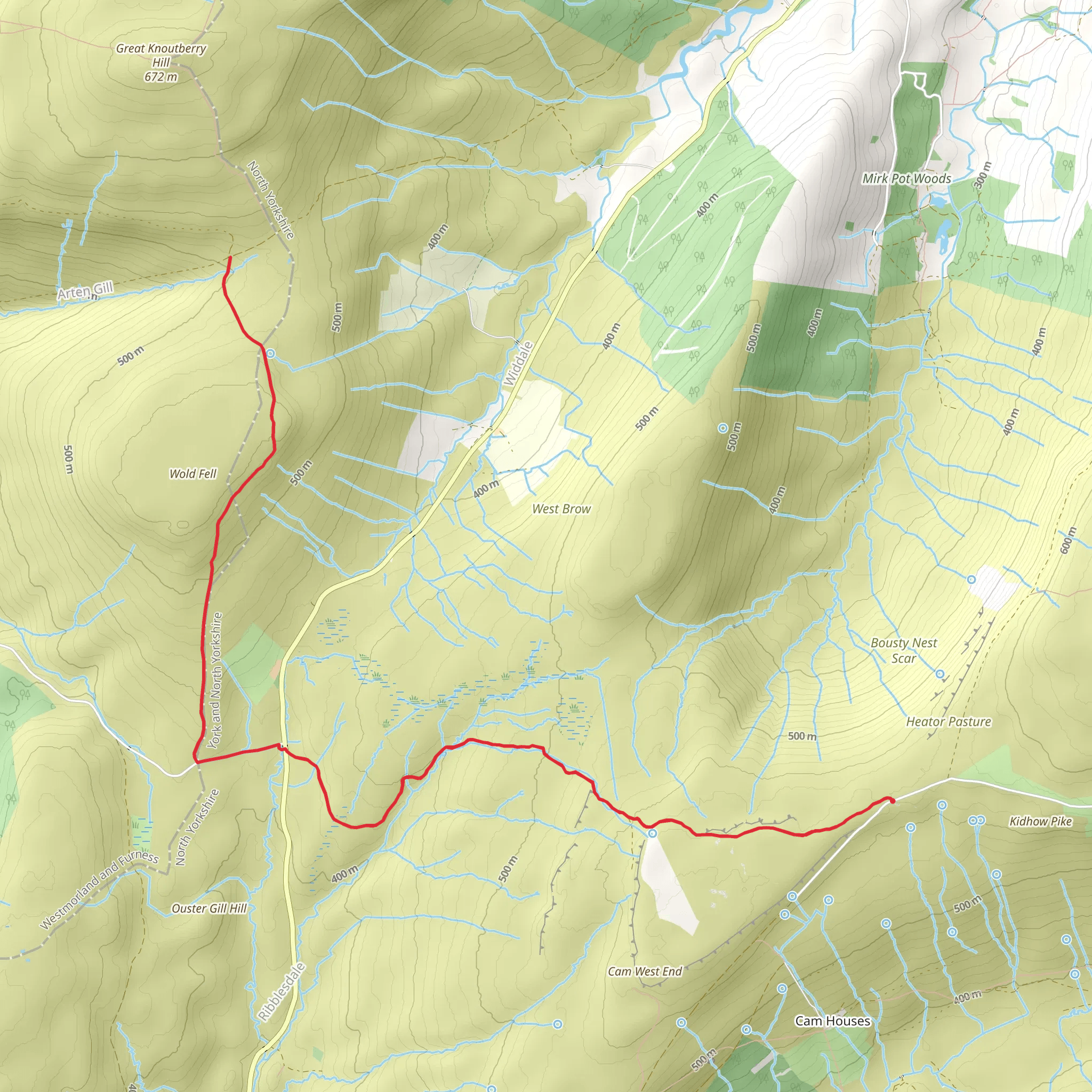 Cam High Road to Arten Gill Moss Link mobile static map