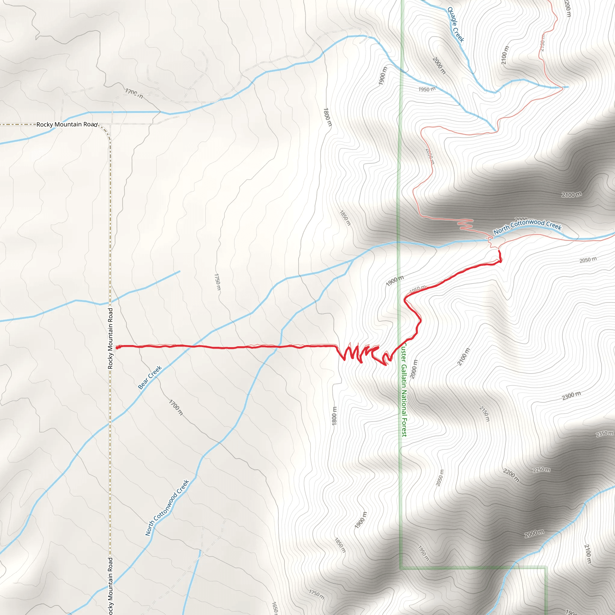 North Cottonwood Access Trail mobile static map