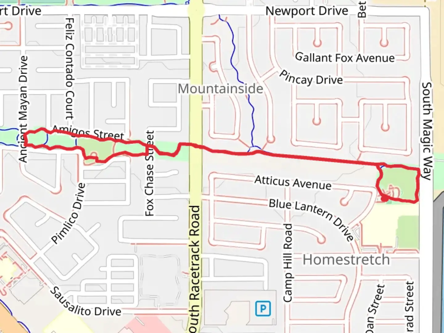 An image depicting the trail Saguaro Loop Trail from Saguaro Park and its surrounding area.