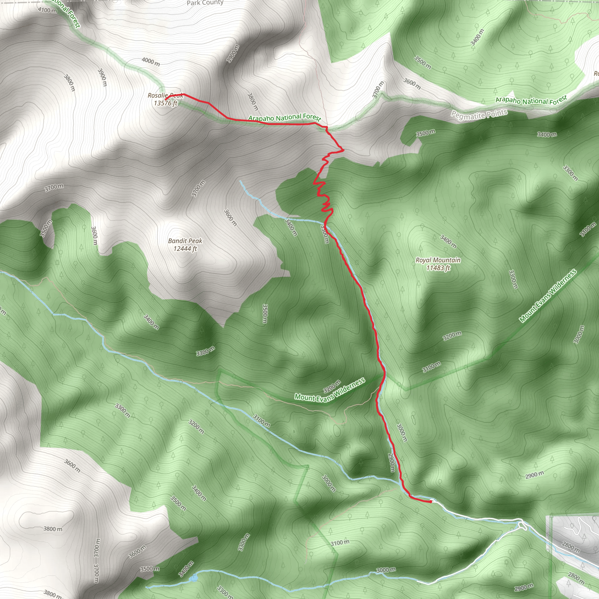 Rosalie Peak via Tanglewood Trail mobile static map