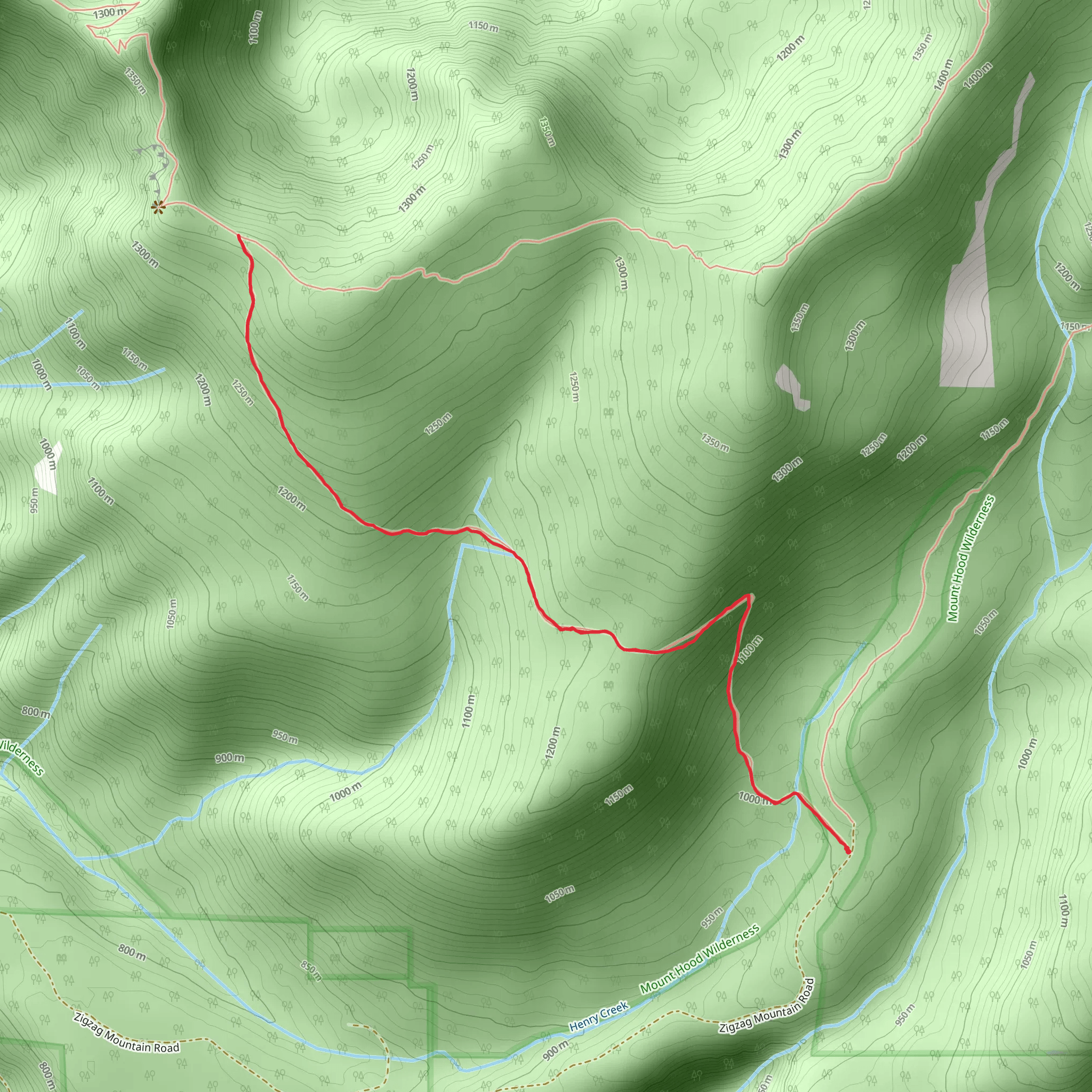 West Zigzag Mountain Trail mobile static map