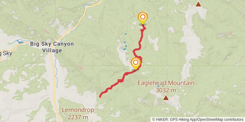 Hidden Lake Divide Trail via Hidden Lakes Trail stage 2 Map
