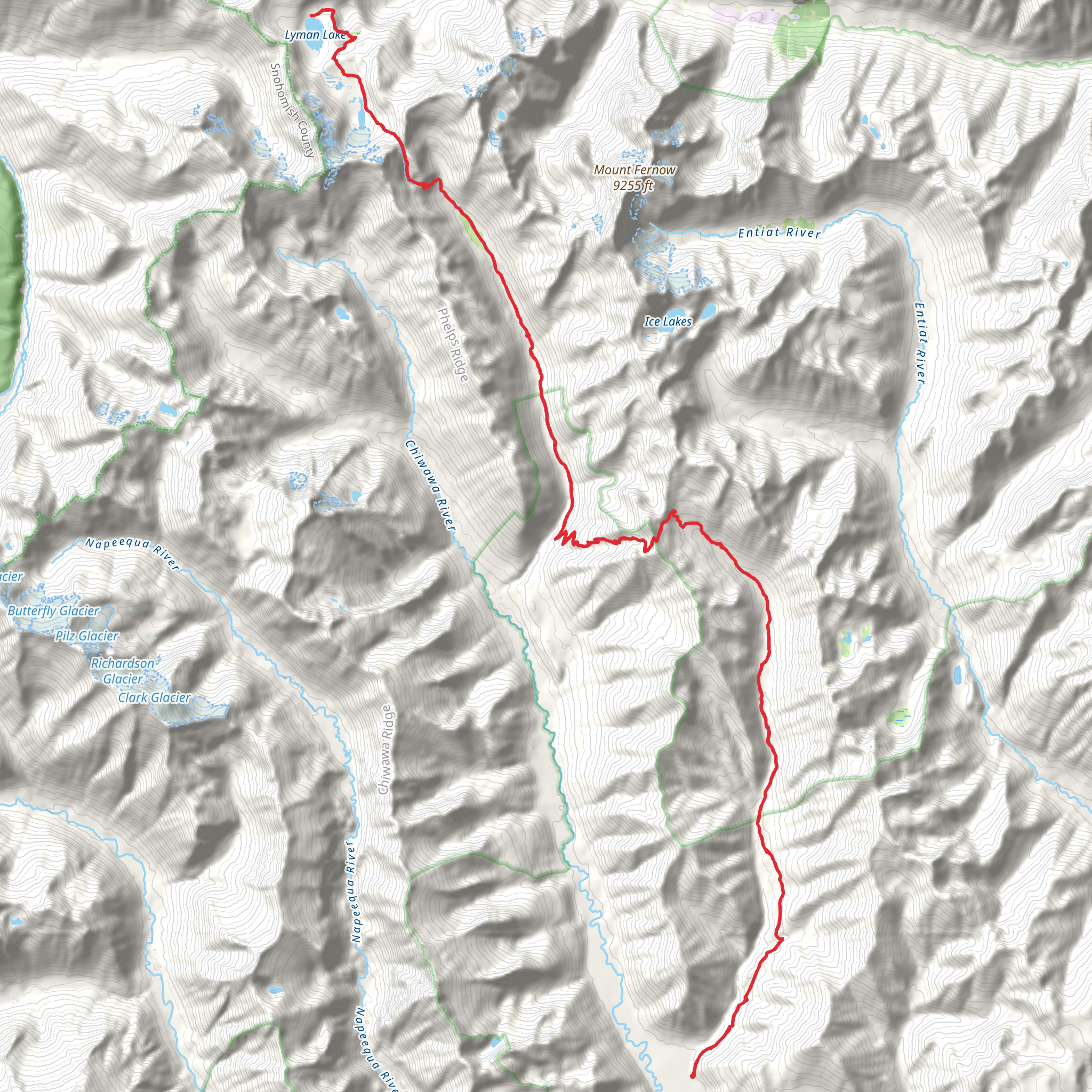 Crown Mine to Lyman Lake via Rock Creek Trail mobile static map