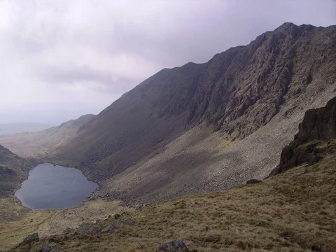 An image depicting the trail Goat's Water, The Old Man of Coniston and Little Arrow Moor Loop and its surrounding area.