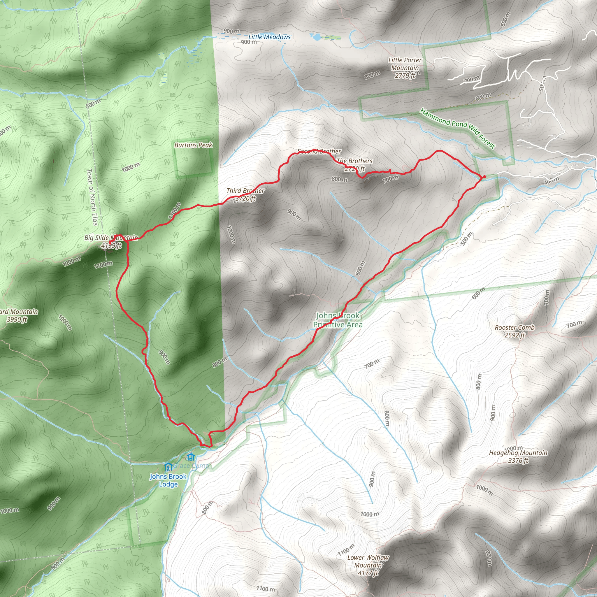 The Brothers and Phelps Trail Loop mobile static map