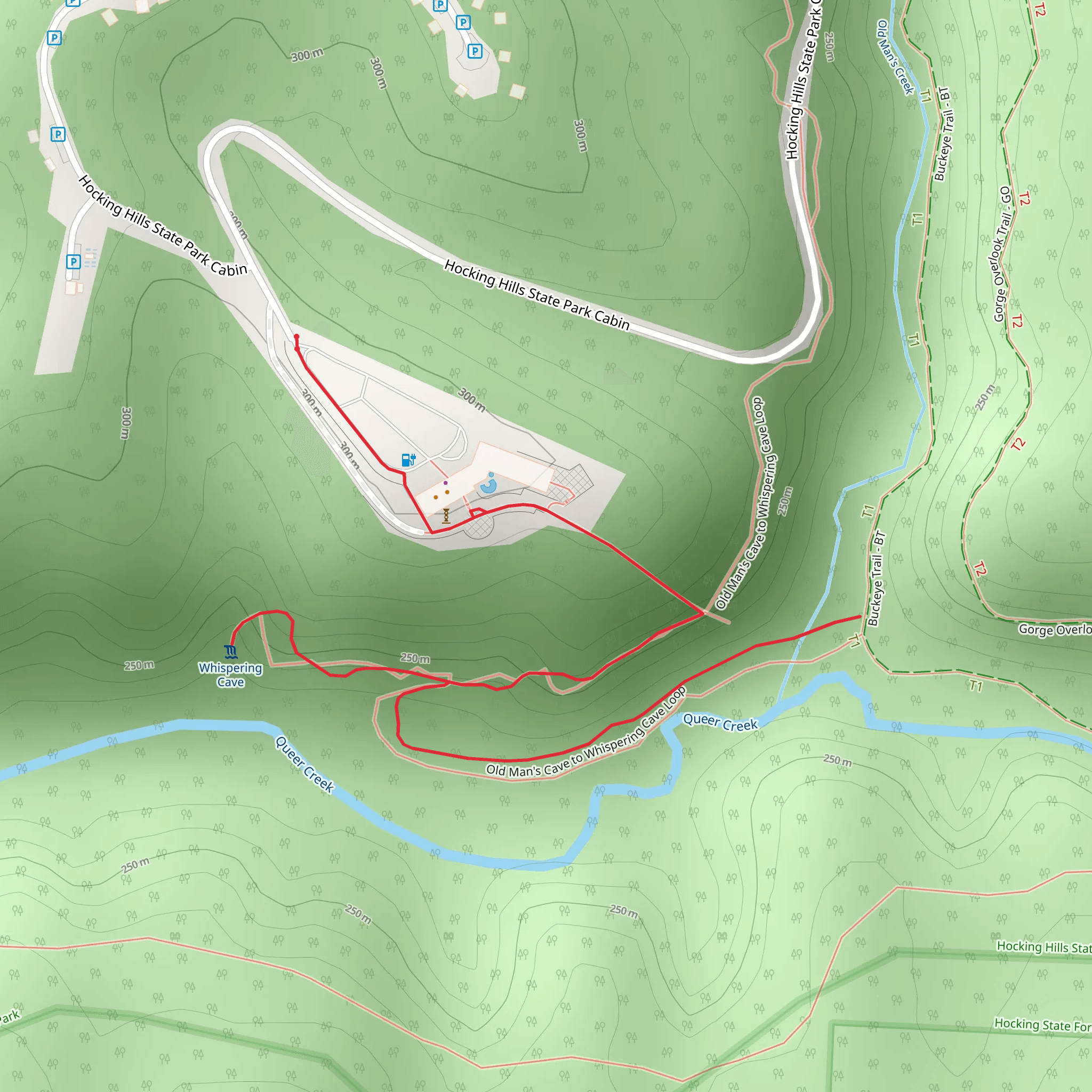 Old Man's Cave to Whispering Trail mobile static map
