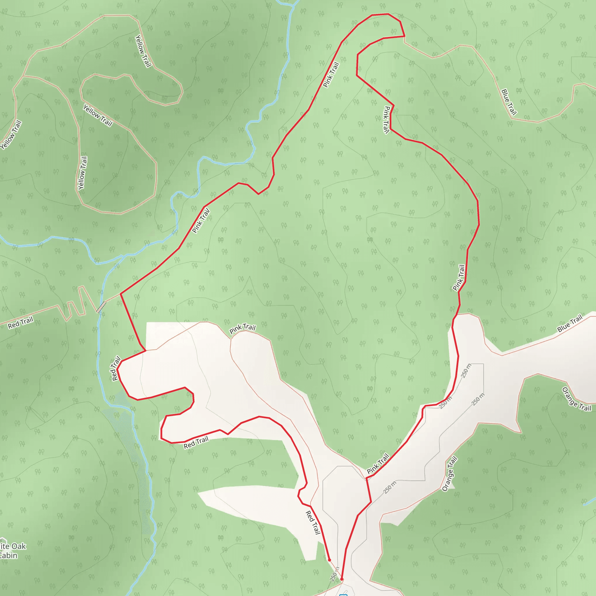Pink Trail and Red Trail mobile static map