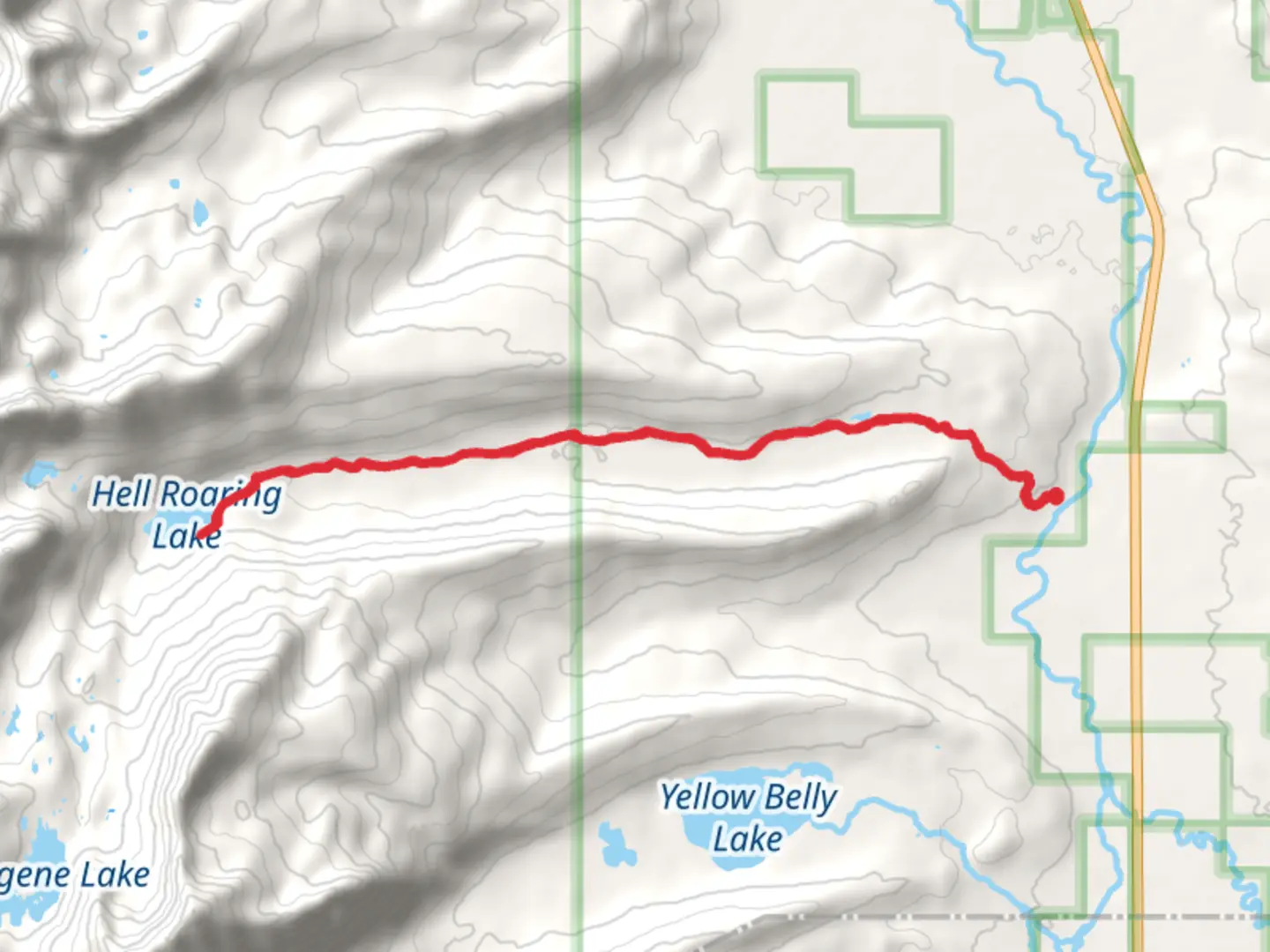 An image depicting the trail Hell Roaring Lake Trail and its surrounding area.