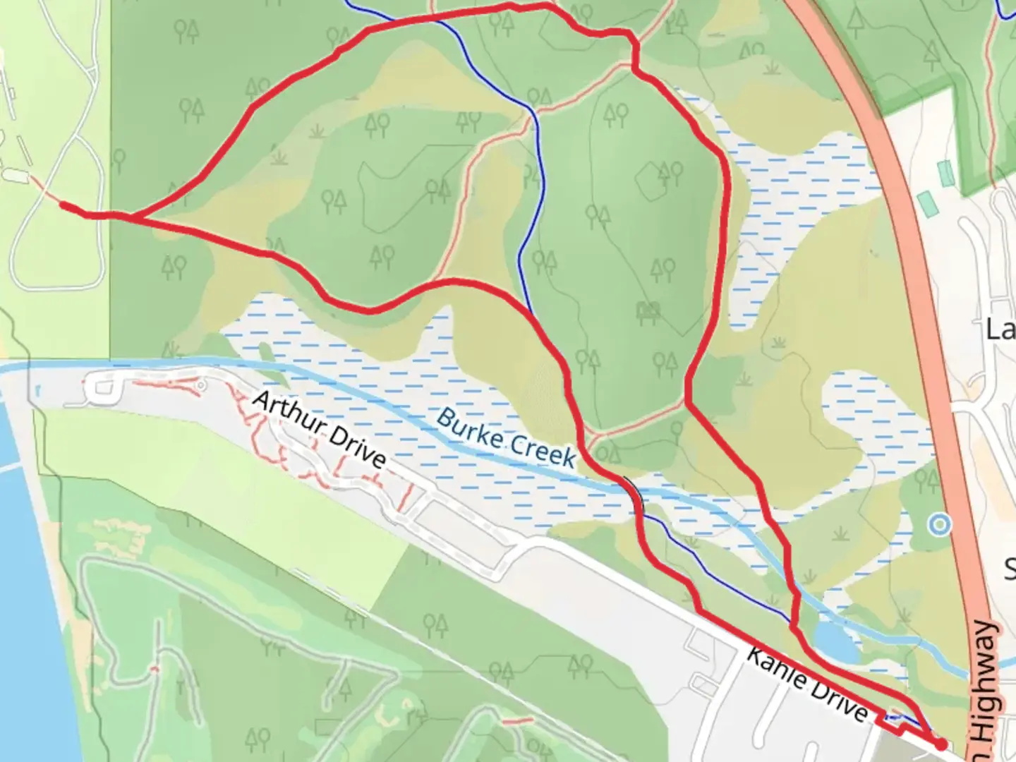 An image depicting the trail Nevada Beach Campground Loop and its surrounding area.