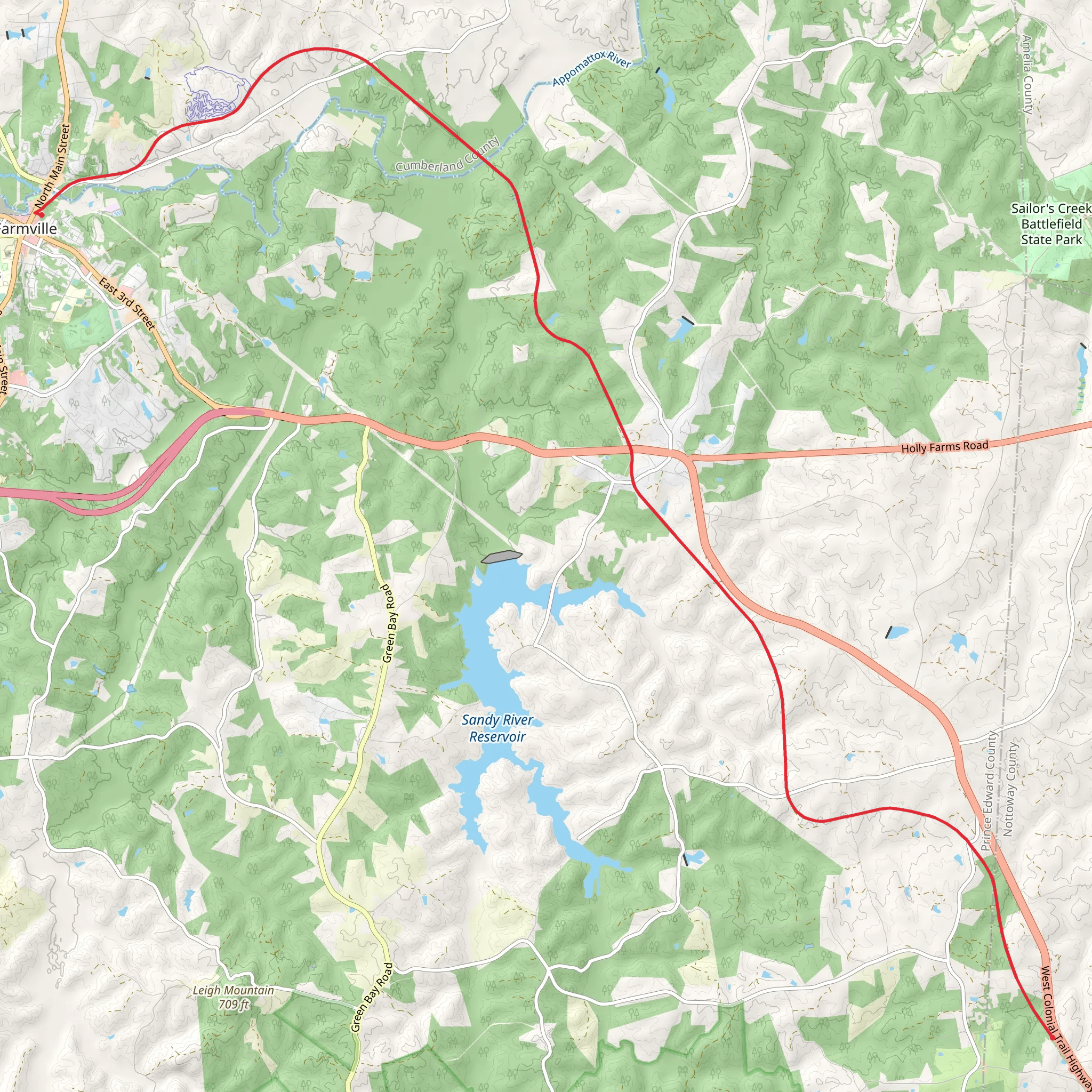 High Bridge Trail mobile static map