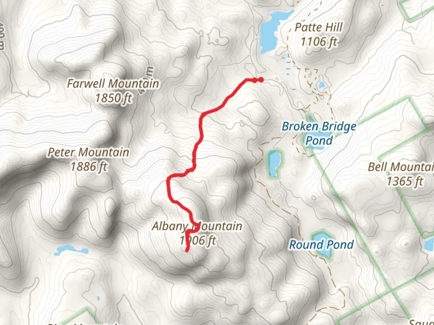An image depicting the trail Albany Mountain Trail and its surrounding area.