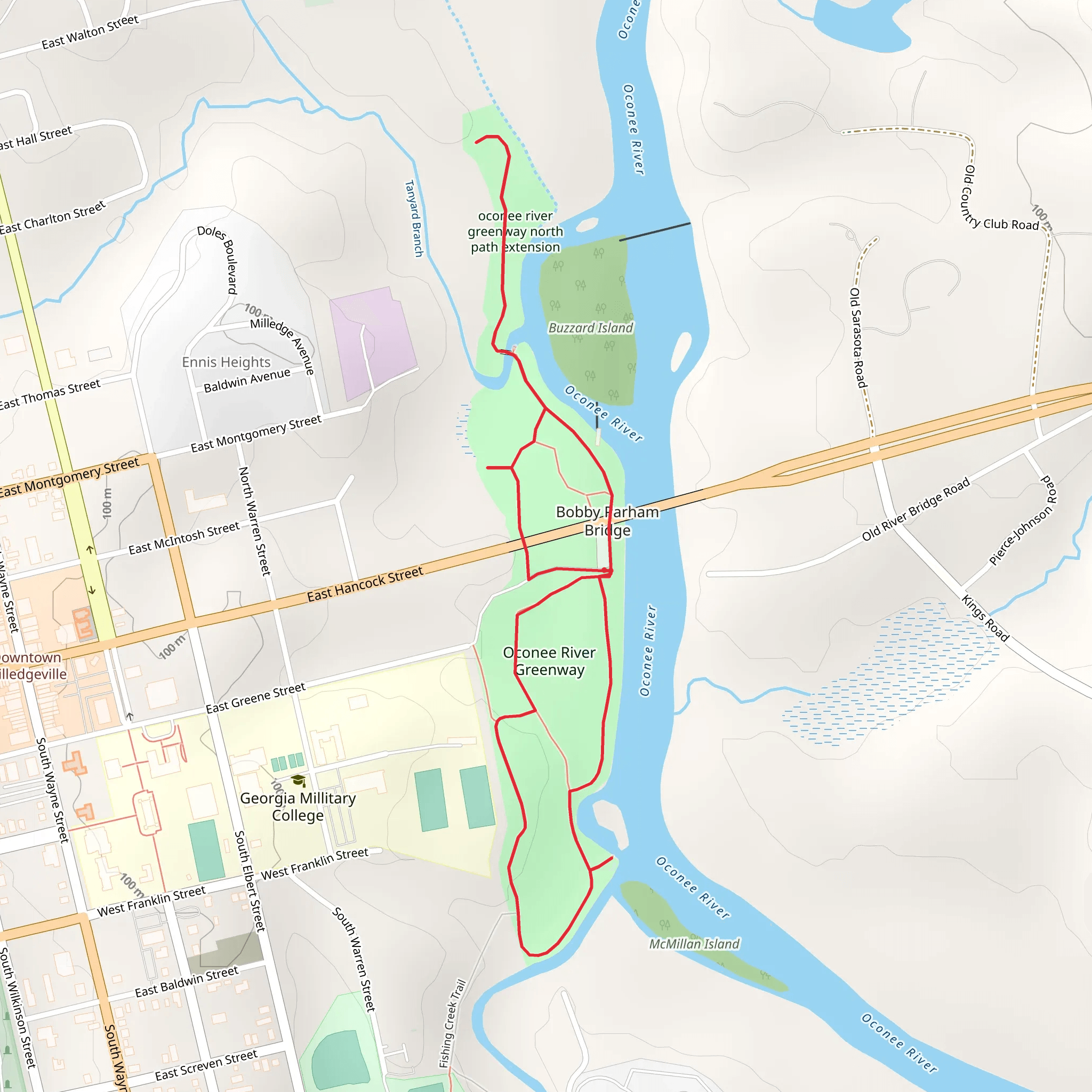 Oconee River Greenway Loop mobile static map