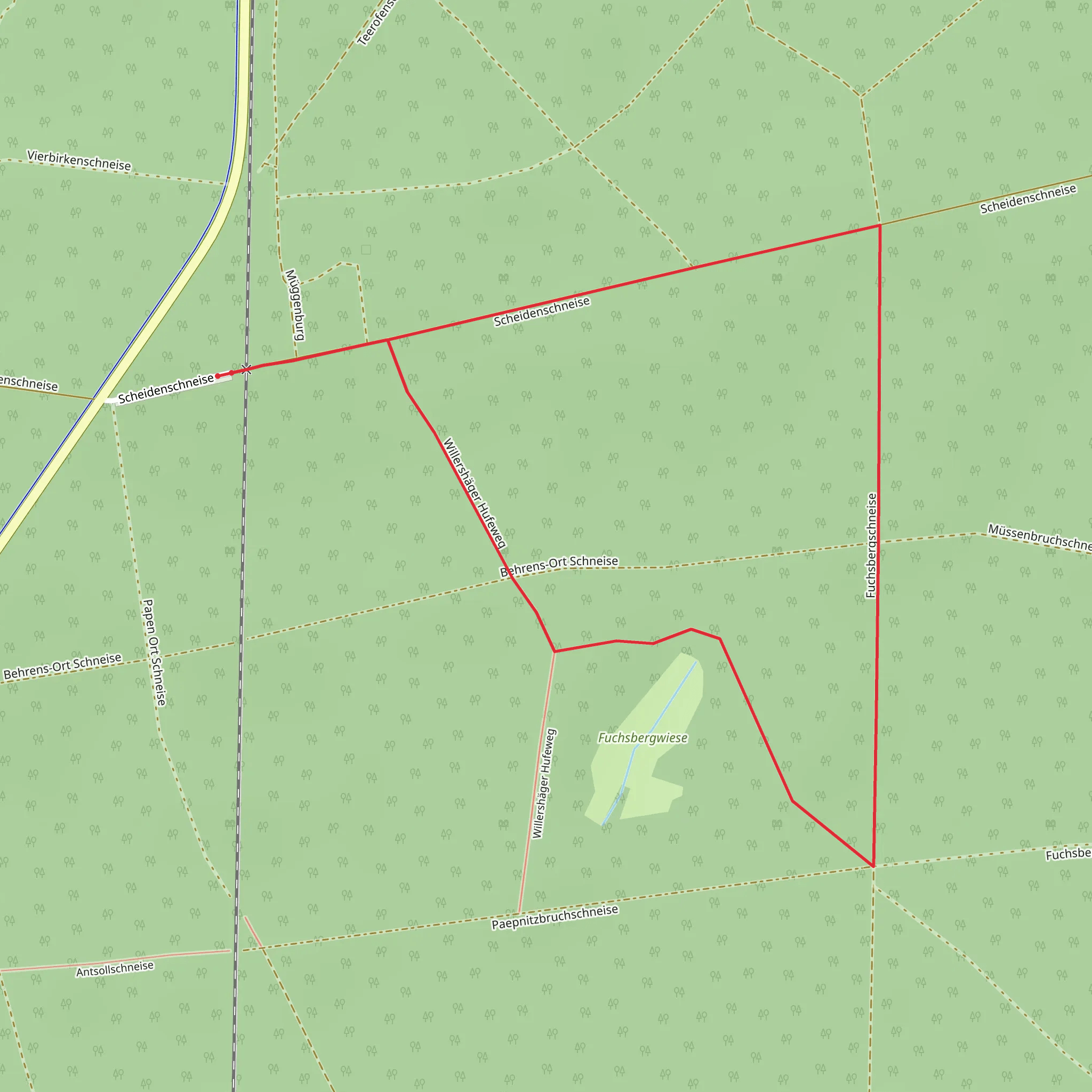 Scheidenschneise and Willershäger Hufeweg Loop mobile static map