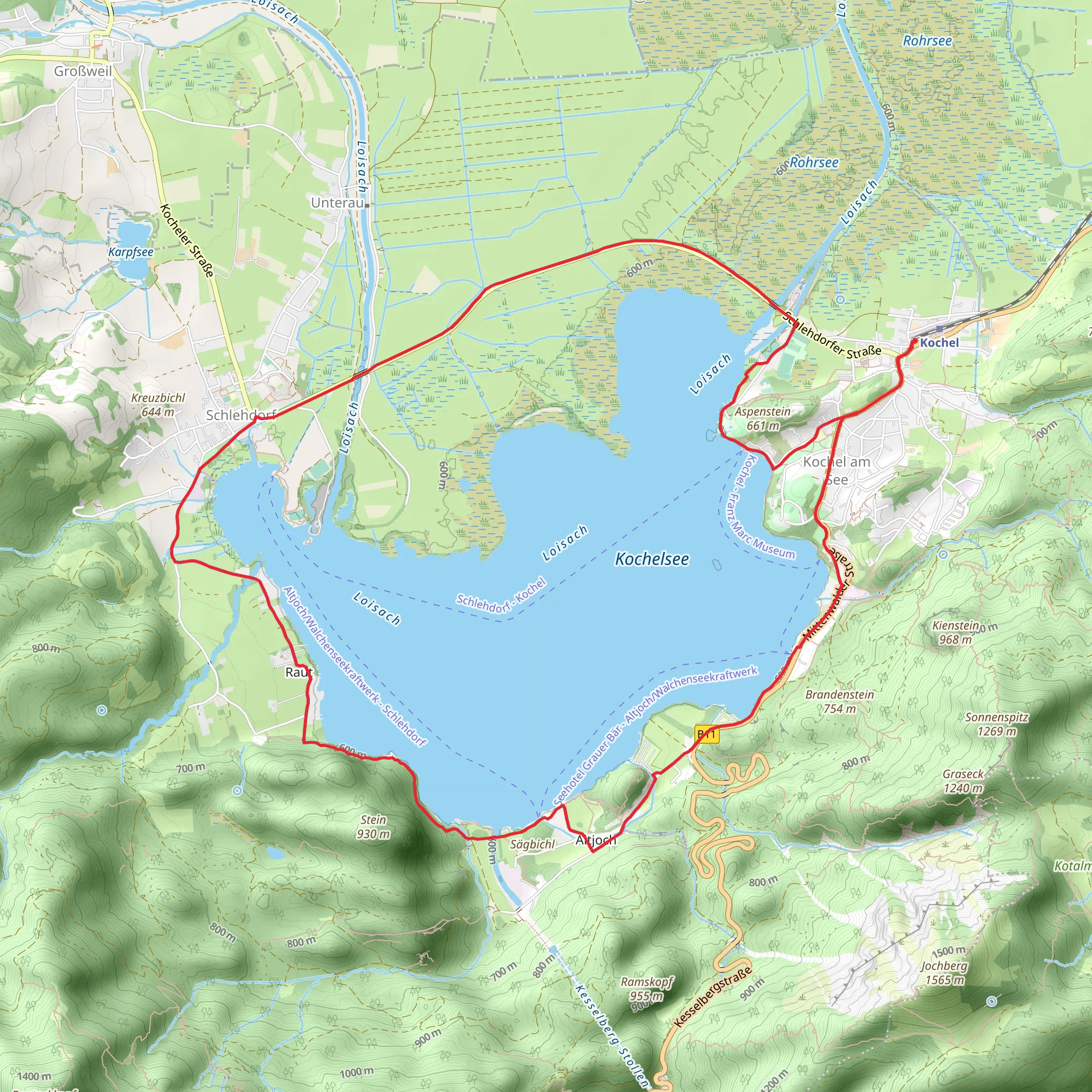 Kochelsee Loop mobile static map