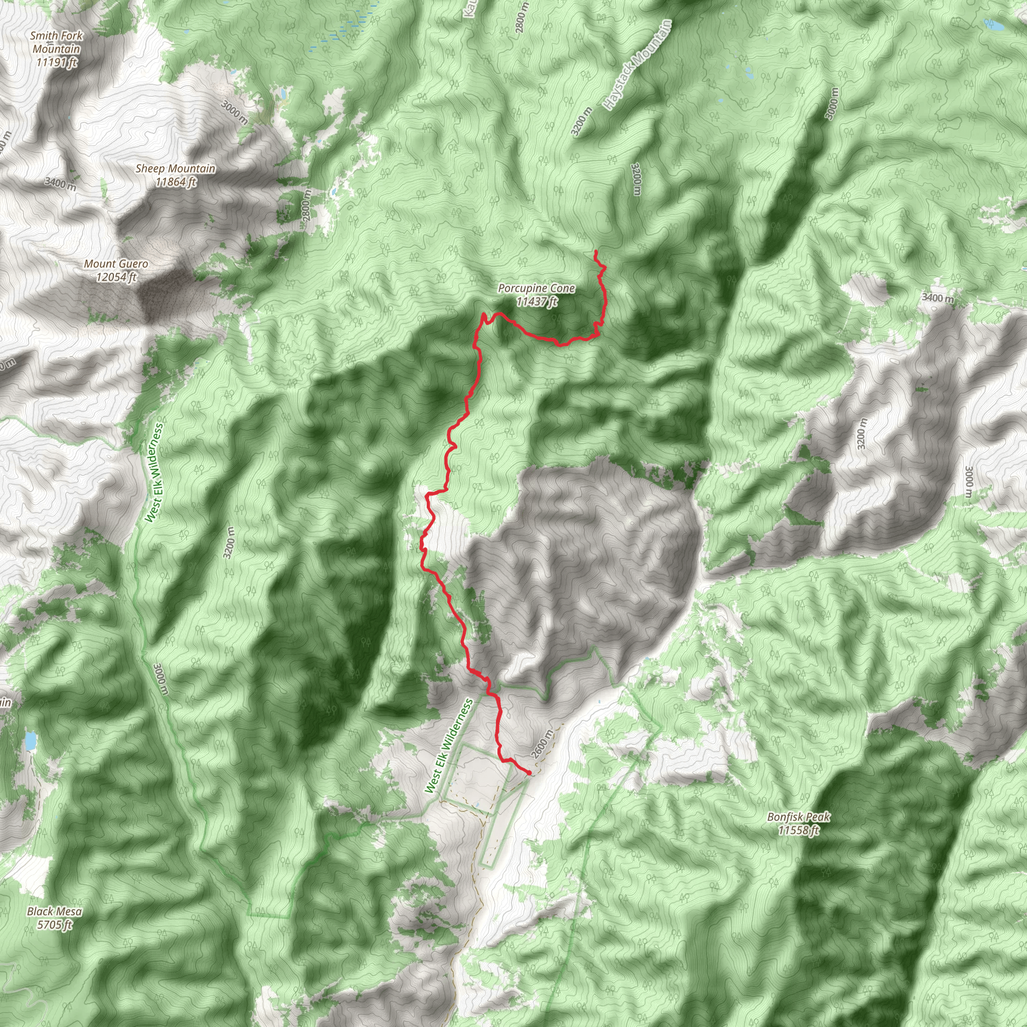 Coffeepot Creek Trail mobile static map