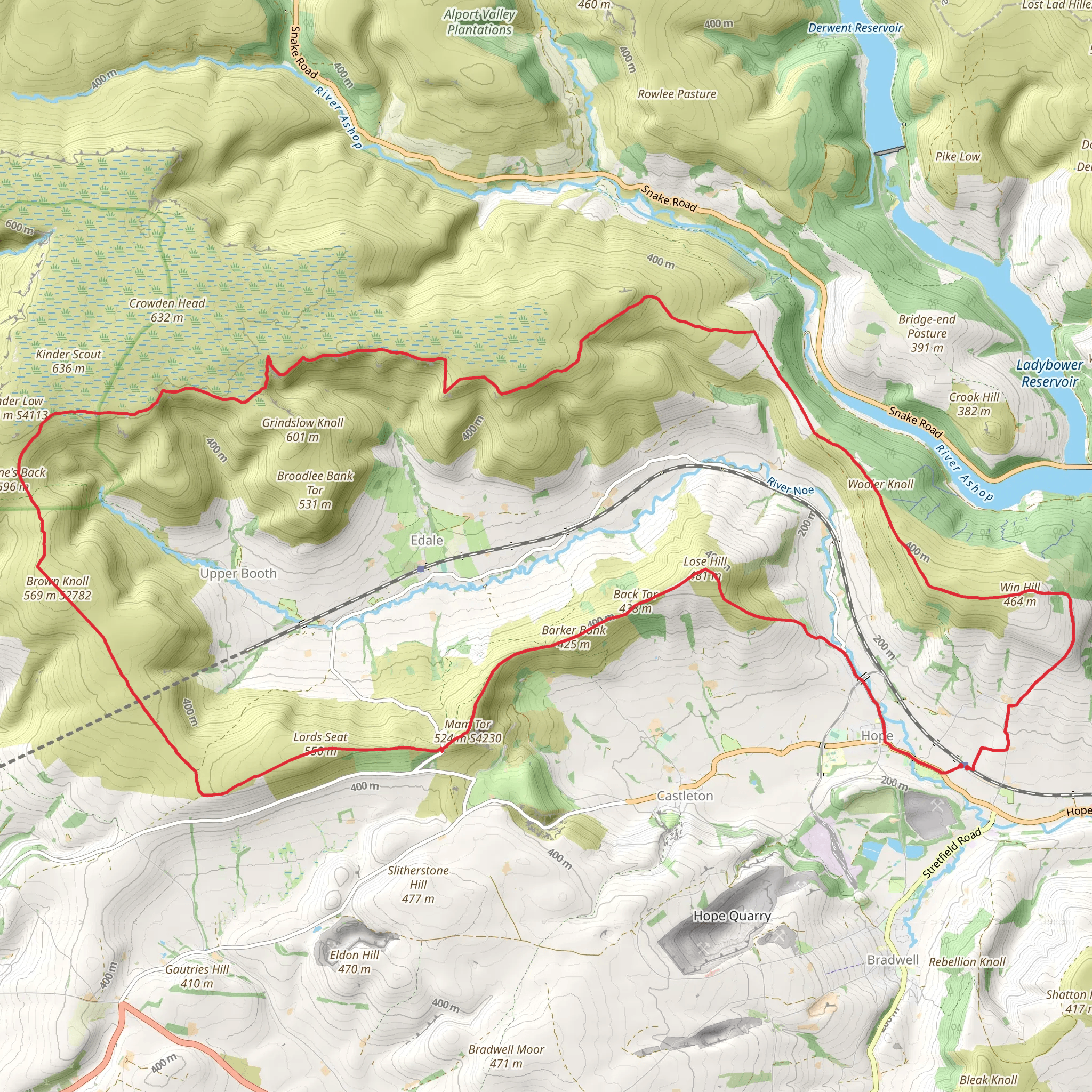 Edale Skyline Walk mobile static map