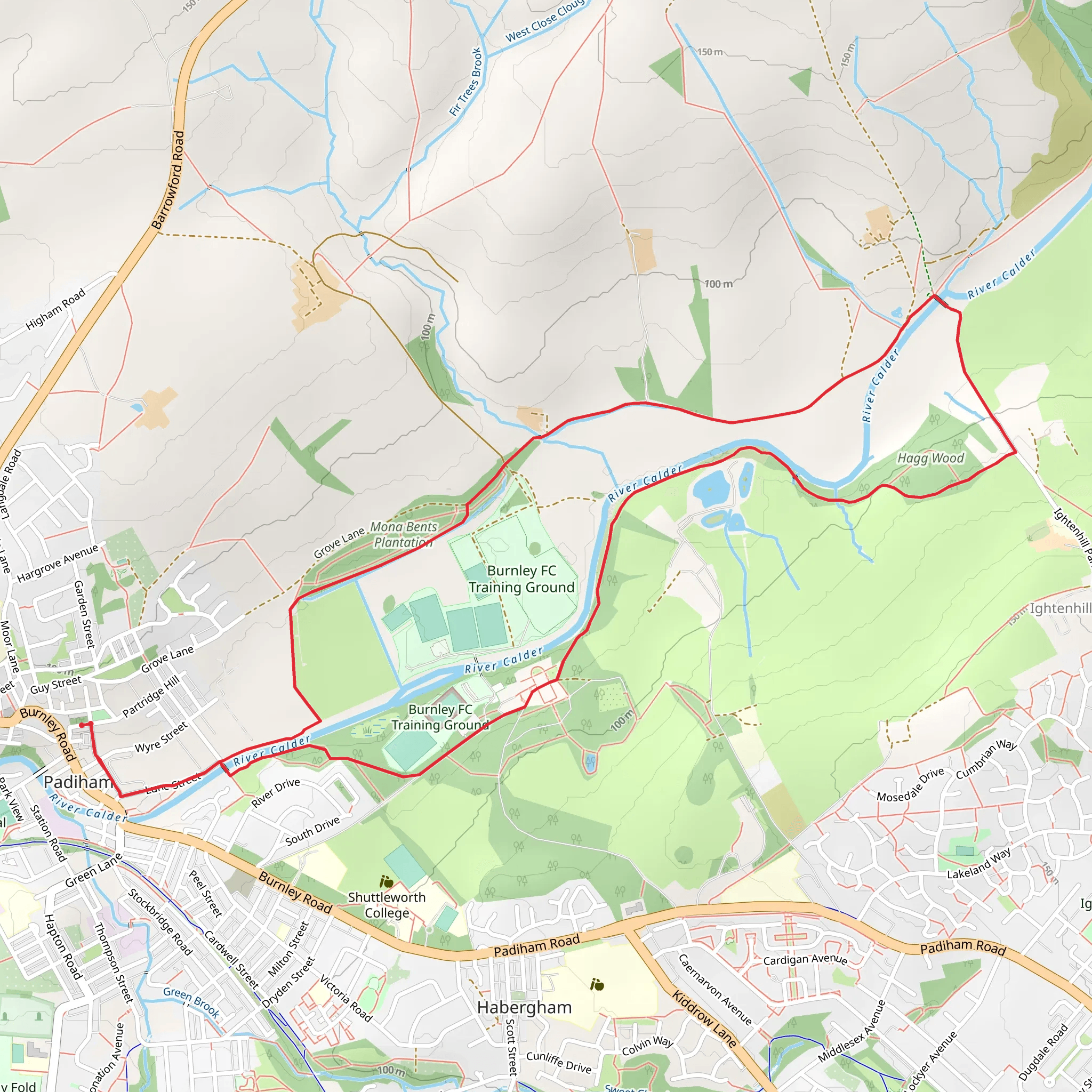 Padiham Loop Walk mobile static map