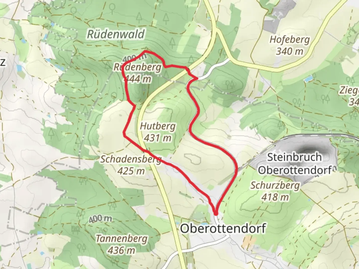 An image depicting the trail Lärchenweg Loop and its surrounding area.