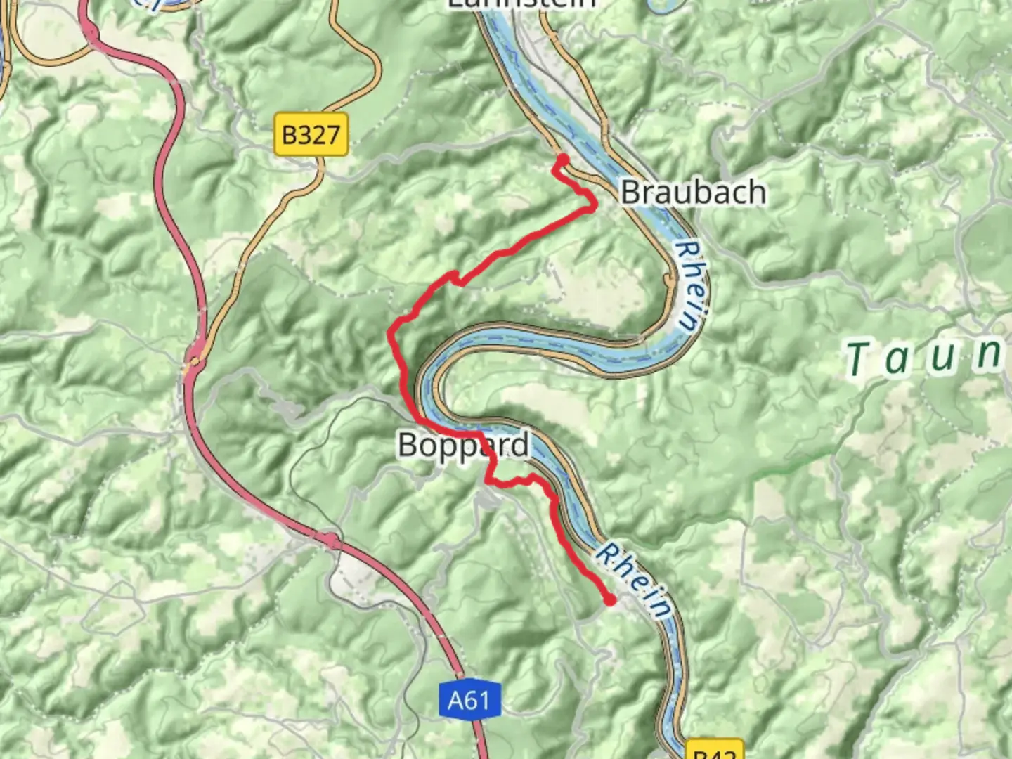 An image depicting the trail Rhens to Bad Salzeg Walk via River Rhine and its surrounding area.