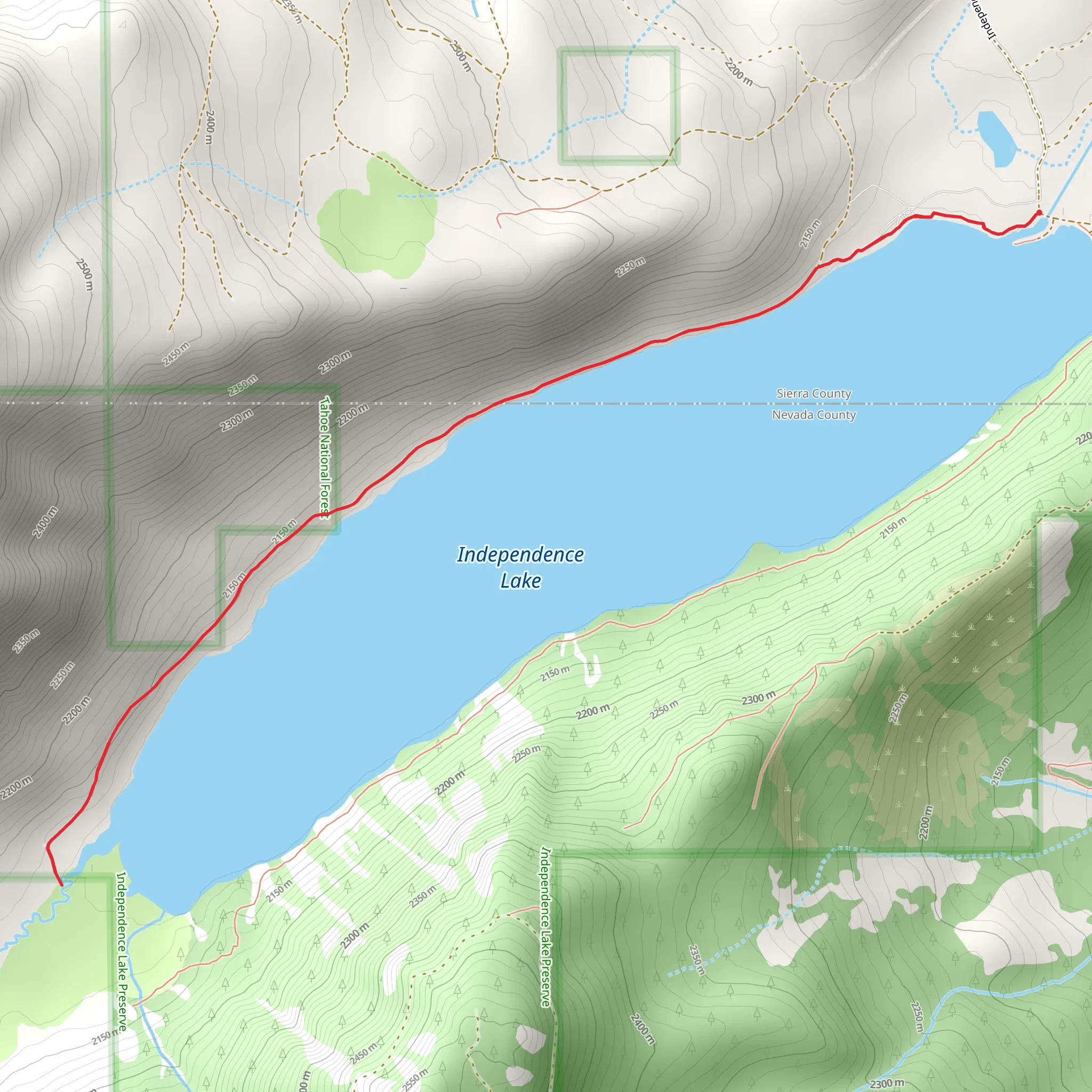 Independence Lake North Shore Walk mobile static map