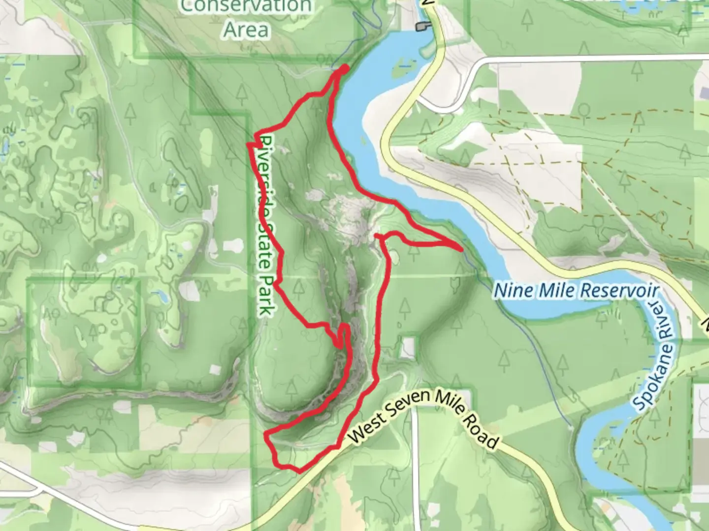 An image depicting the trail Trail 25, Deep Creek and Trail 400 Loop and its surrounding area.