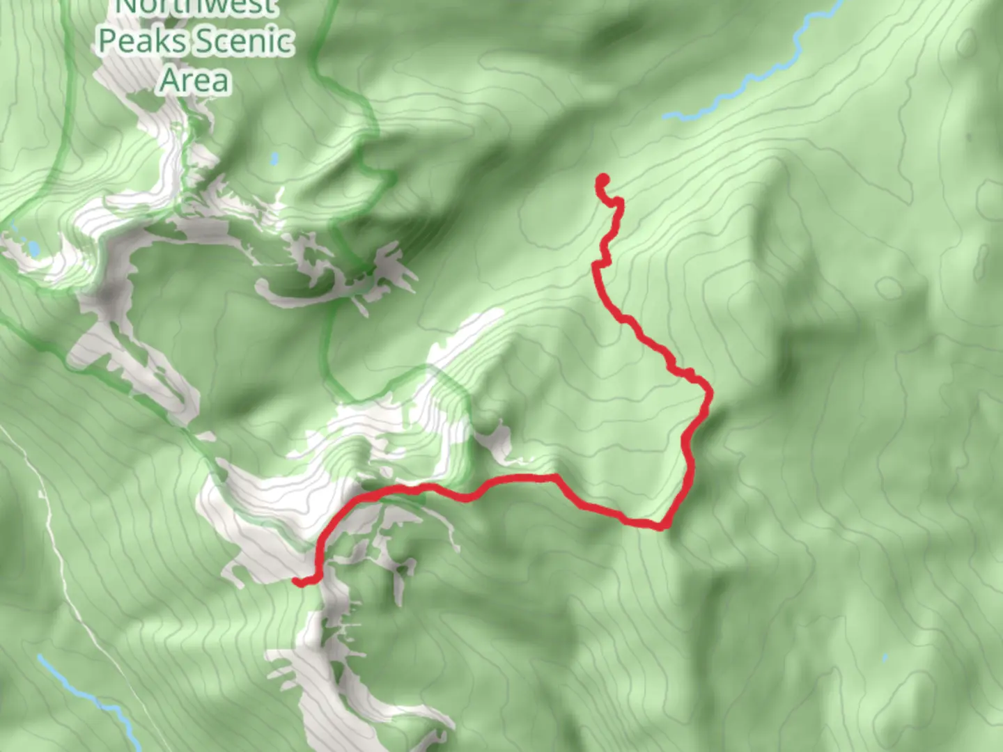 An image depicting the trail Midge Creek to Rock Candy Mountain via Pacific Crest Trail and its surrounding area.