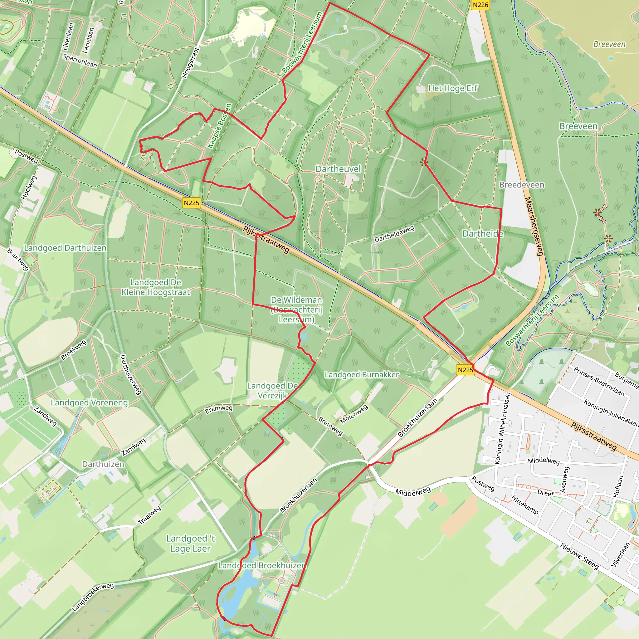 Kasteel Broekhuizen, Darthuizerberg and Schevichoven Loop mobile static map