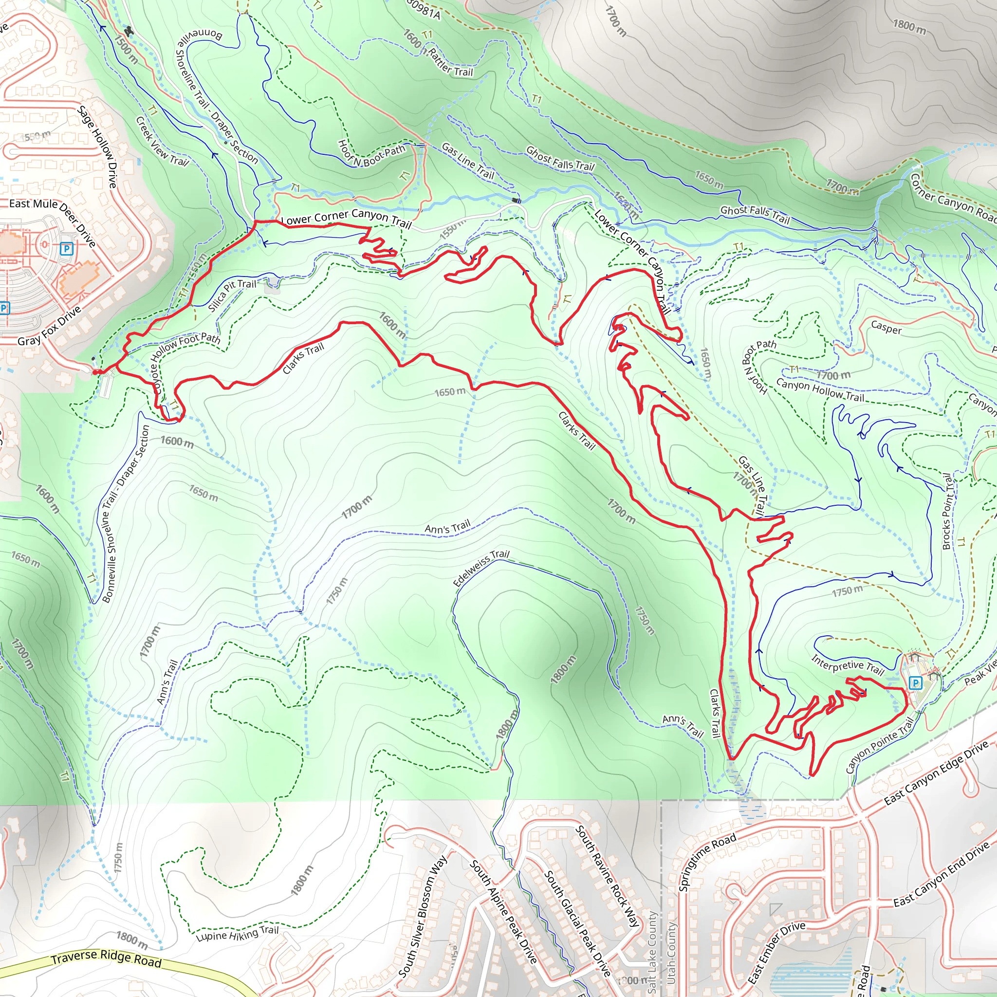 Clarks Trail and Rush Loop mobile static map